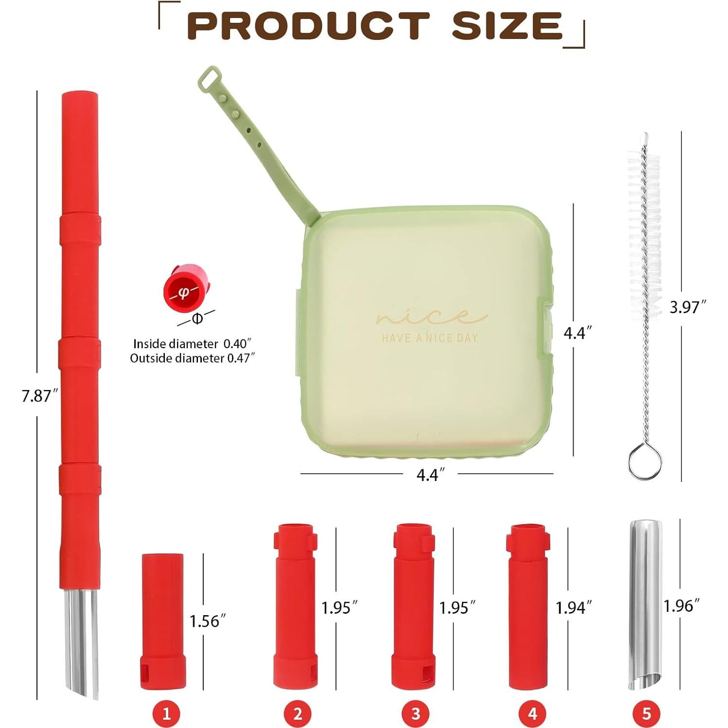 Popotes de Silicona Reutilizables Cumouna 4PCS Ajustables