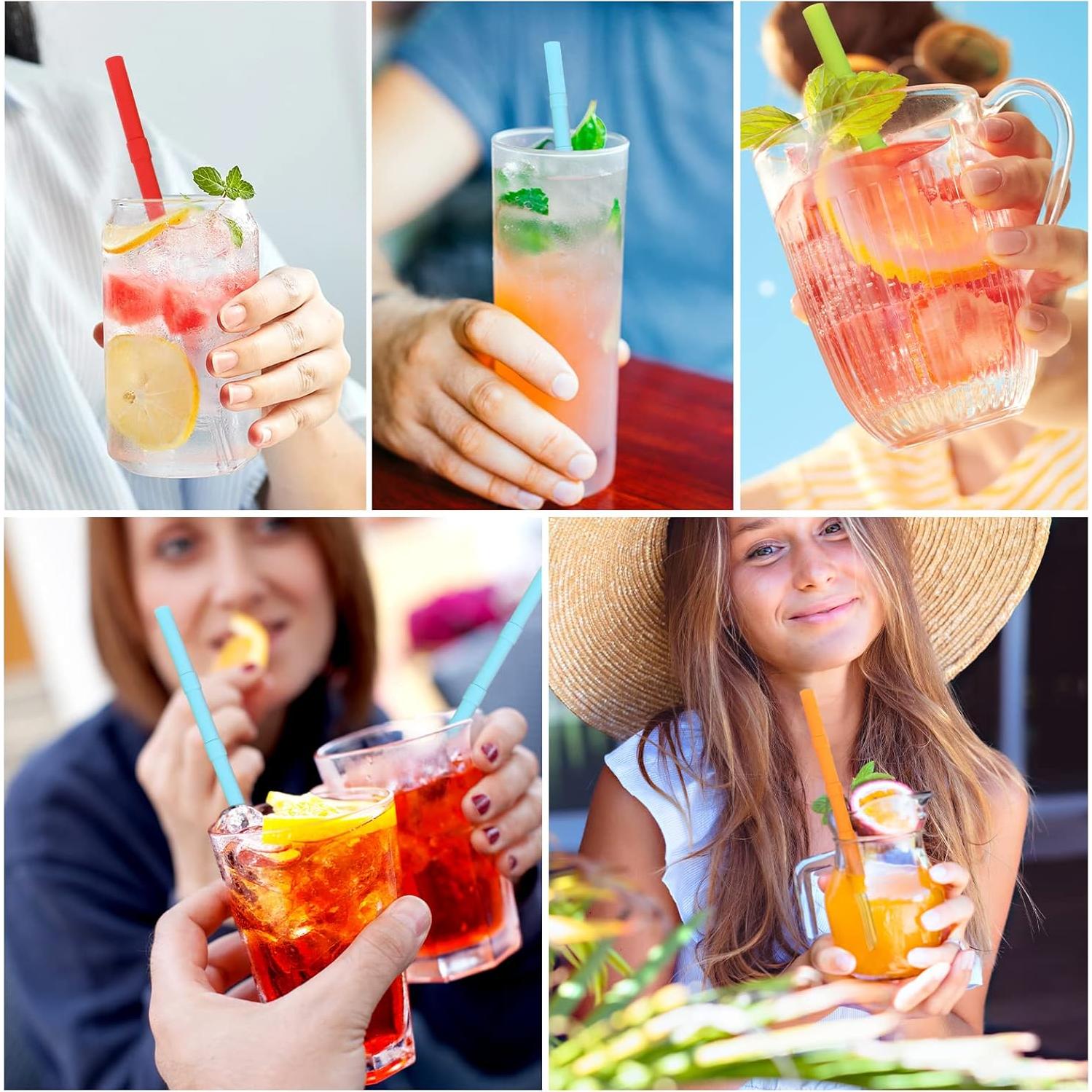 Popotes de Silicona Reutilizables Cumouna 4PCS Ajustables