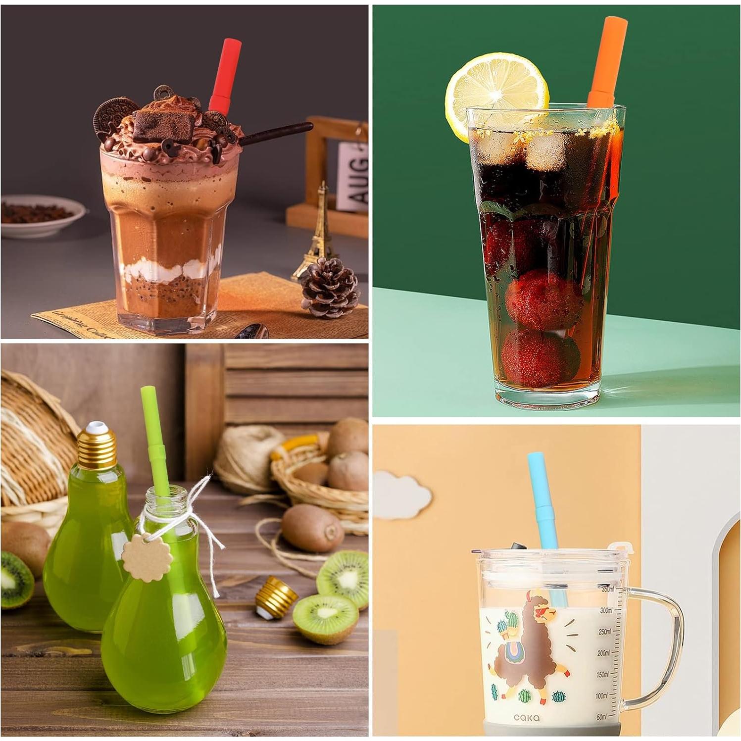 Popotes de Silicona Reutilizables Cumouna 4PCS Ajustables