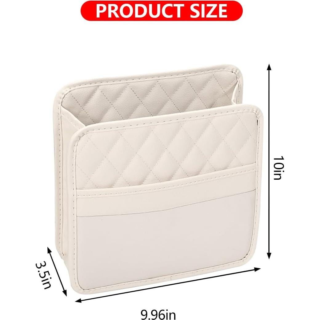 Organizador de respaldo de asiento Mandark, cuero PU beige