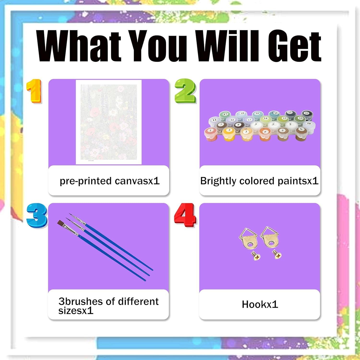 Pintura por Números Ycydilirab Flores 40.64x50.8cm Adultos