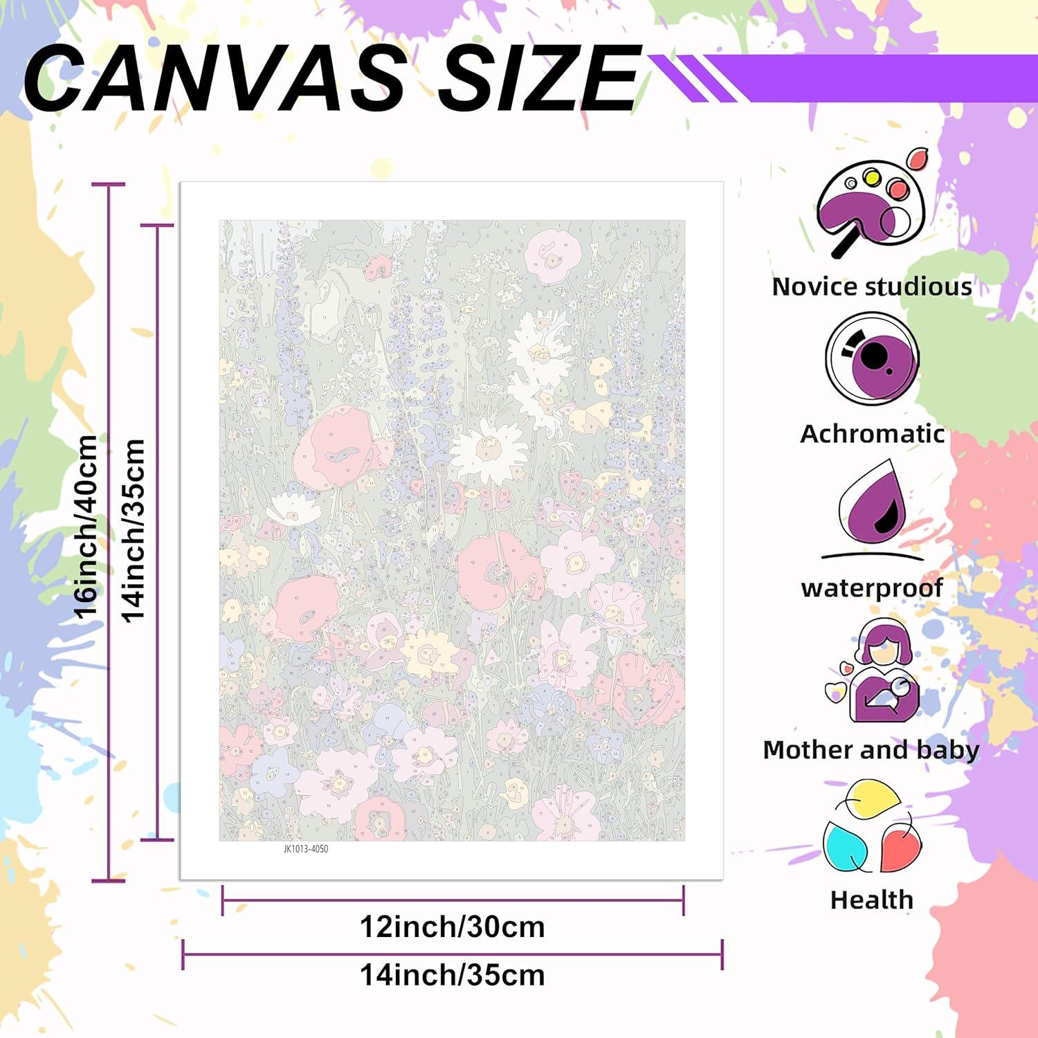 Pintura por Números Ycydilirab Flores 40.64x50.8cm Adultos