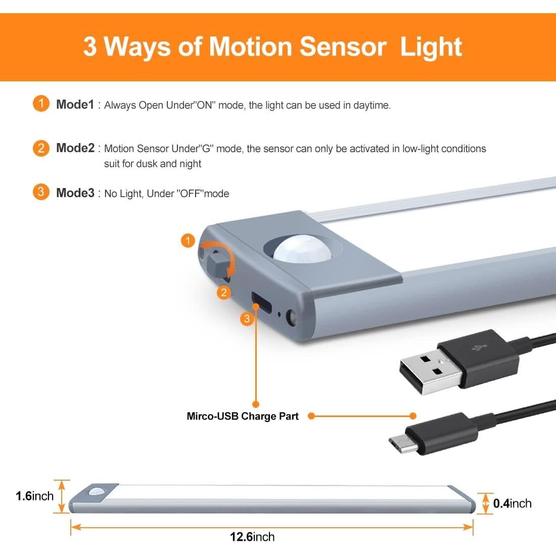 Luz de Armario PRIORARE 54 LED con Sensor de Movimiento
