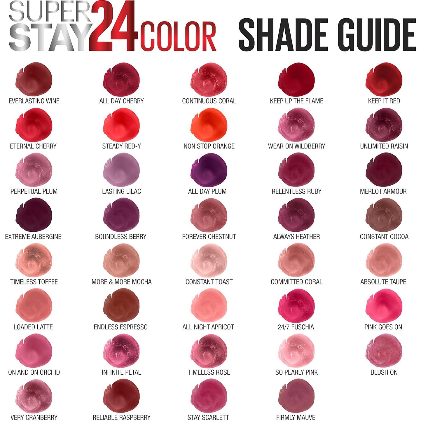 Labial Maybelline Superstay 24 Naranja Sin Parar 1 cuenta