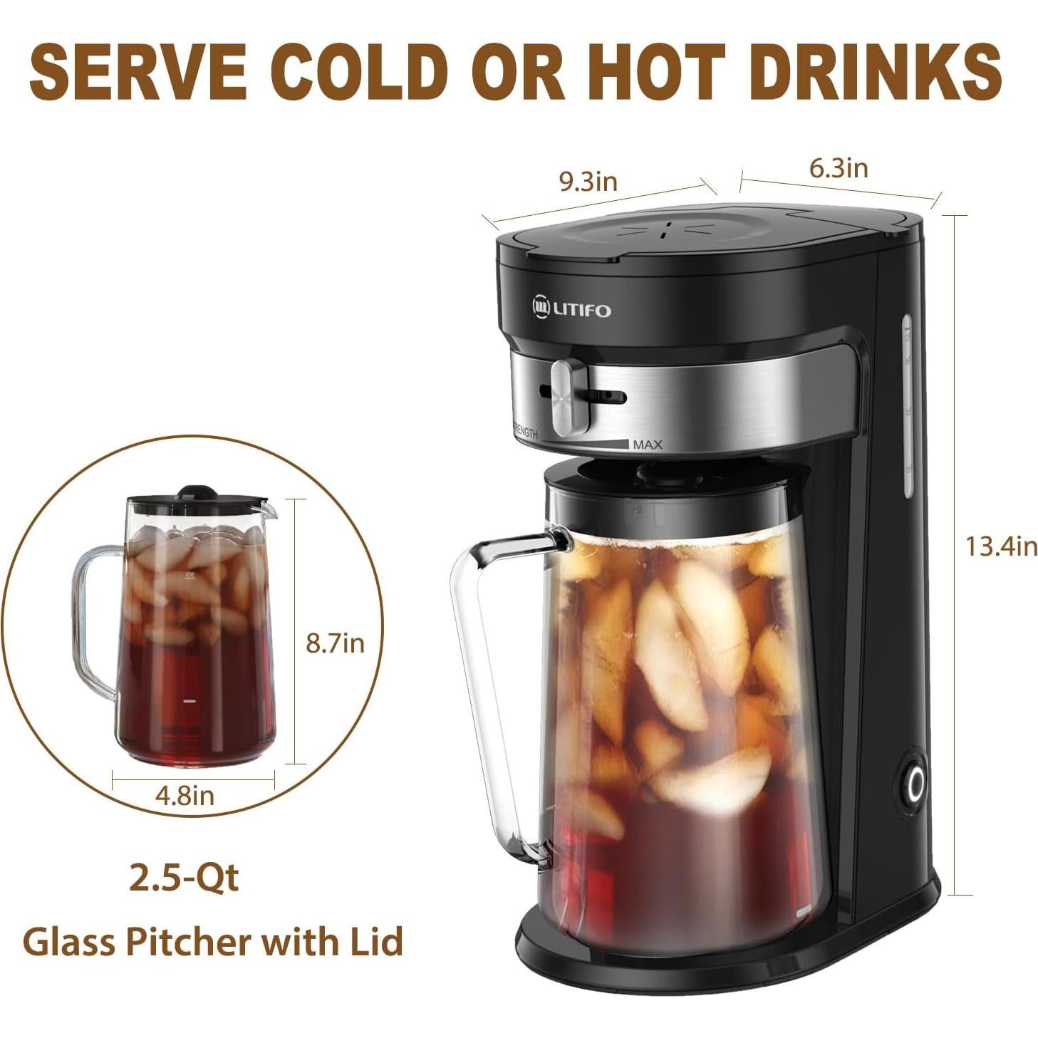 LITIFO Máquina de Té y Café Helado 2.5L Automática