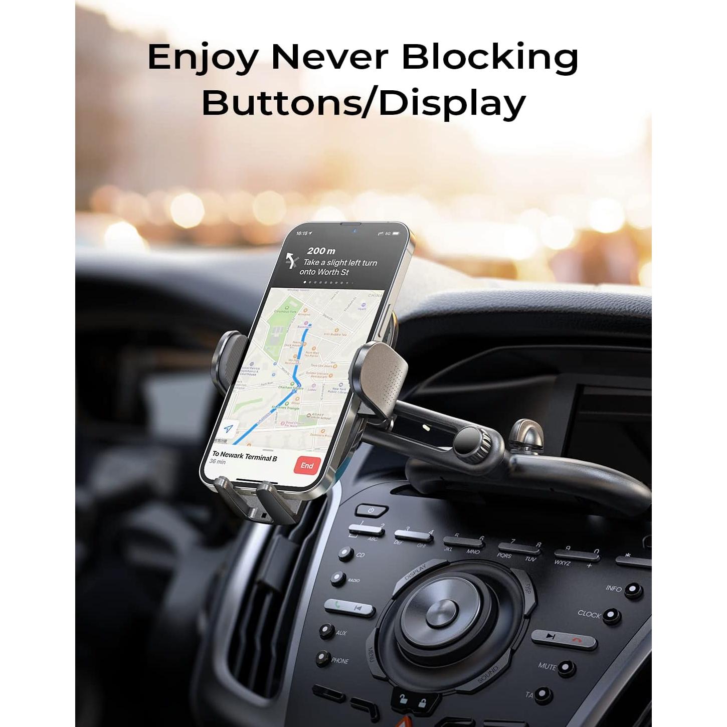 Soporte para Teléfono CD LISEN Ajustable para Coche Negro
