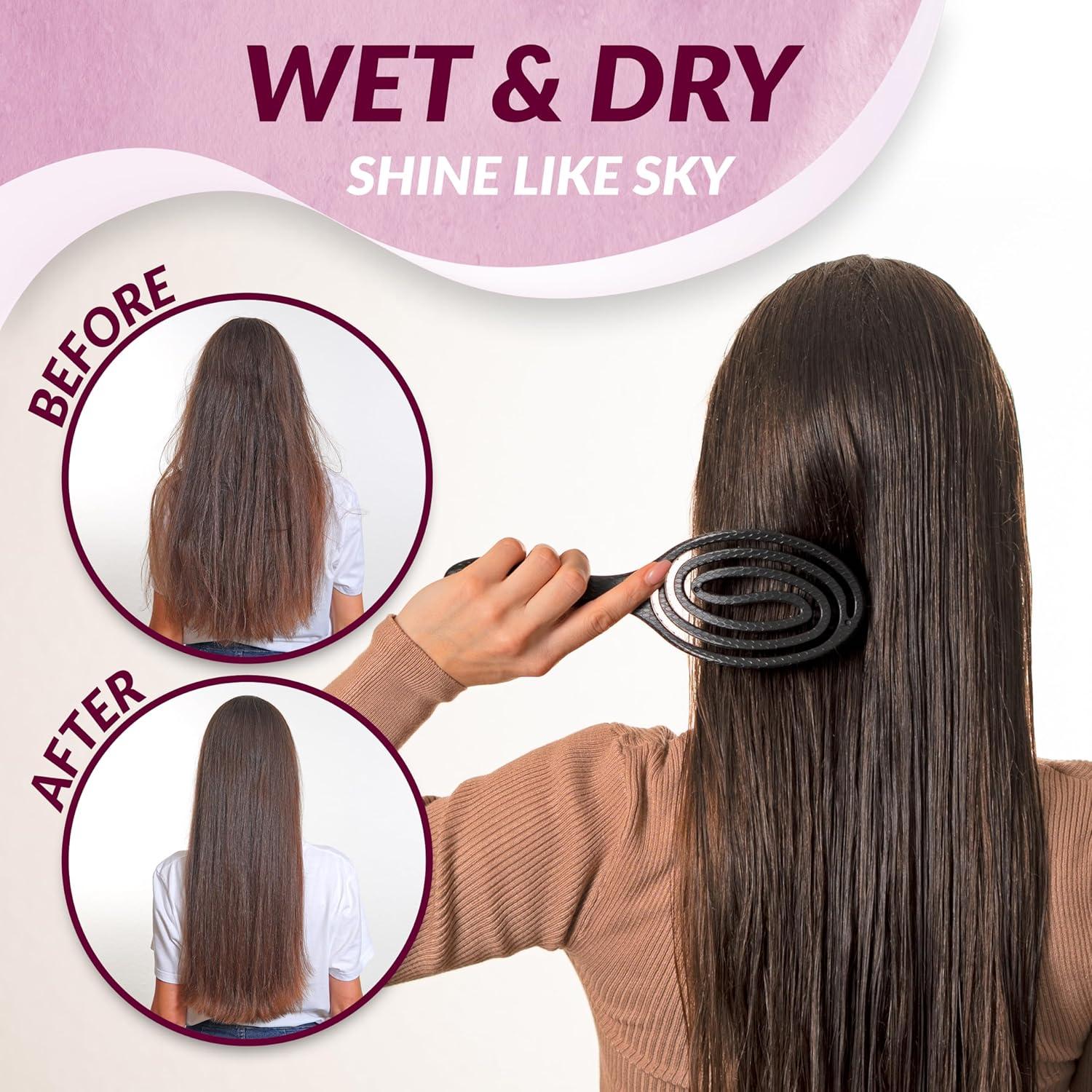 Cepillo Deshebrador MarQus Negro - Cerdas Suaves para Todo Cabello