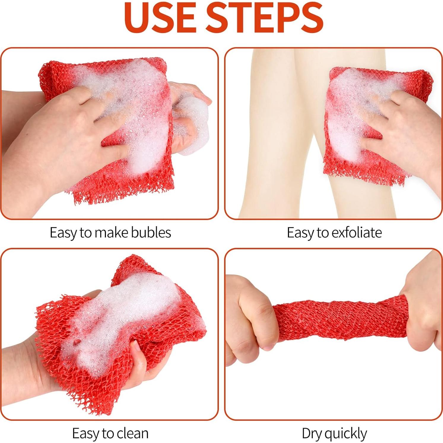 Esponja de Red Africana Meledor para Exfoliación 2 Piezas 40x70cm