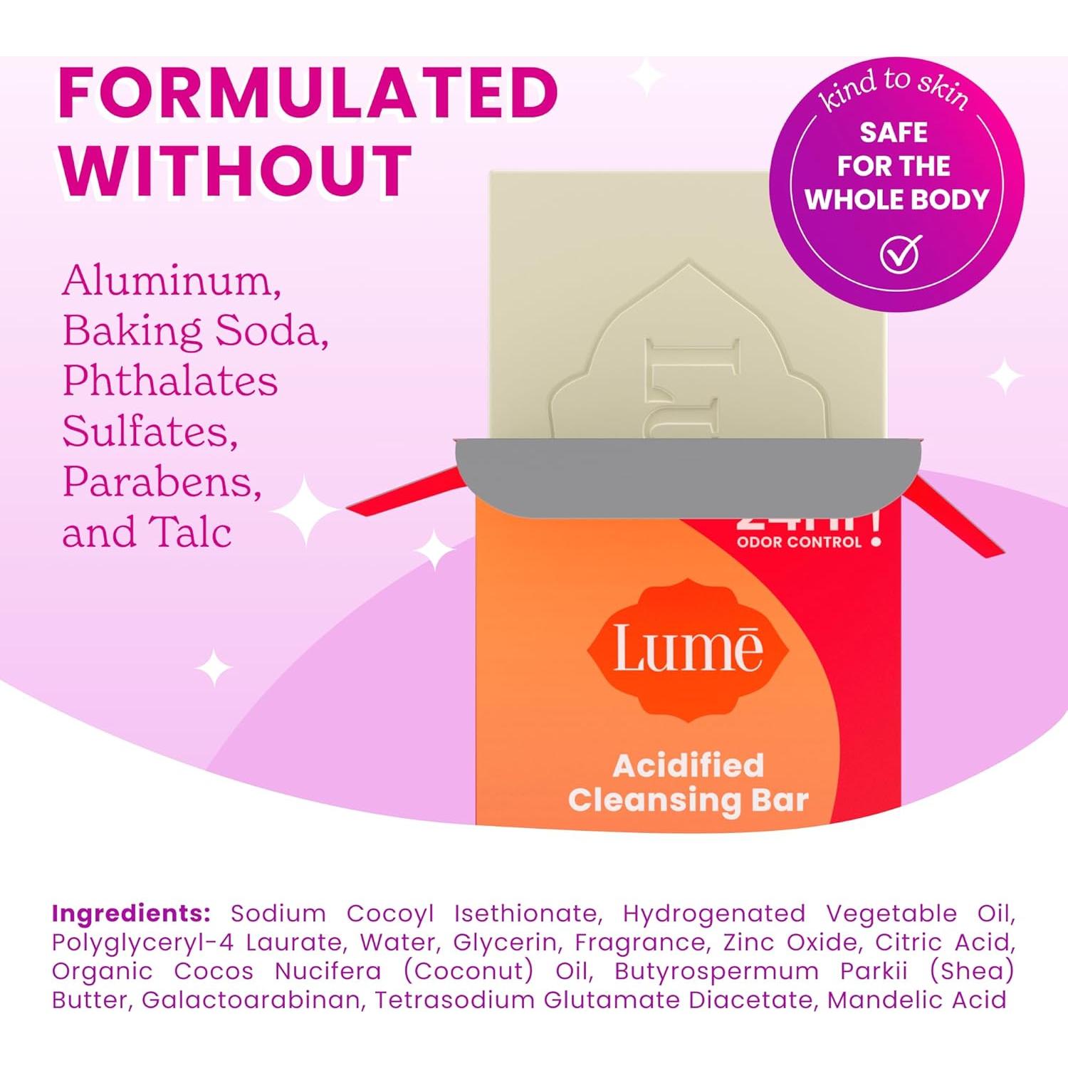 Barra de Limpieza Corporal Lume - Control de Olores 24h - 150g