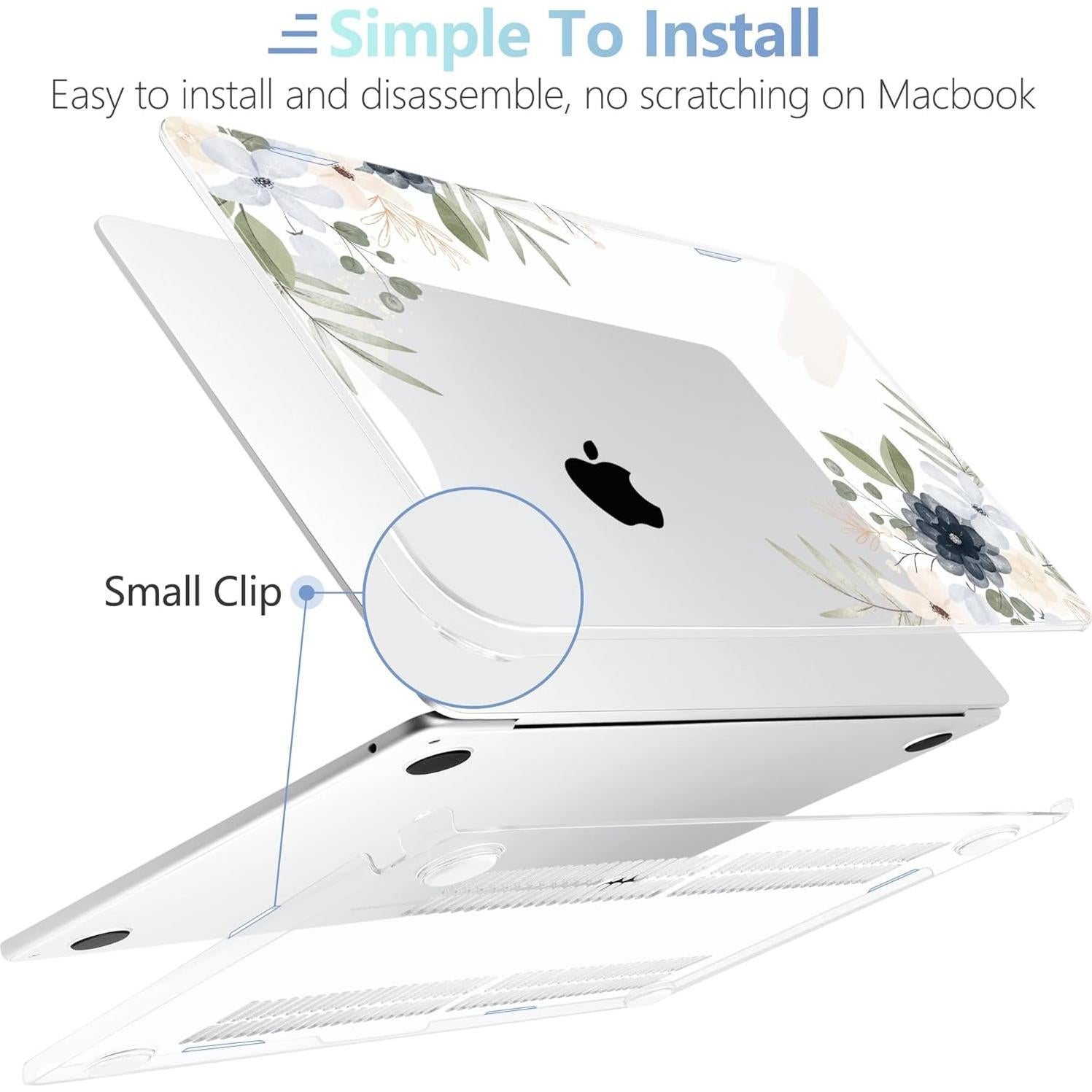 Funda MEEgoodo para MacBook Air 15.3" Floral Vintage