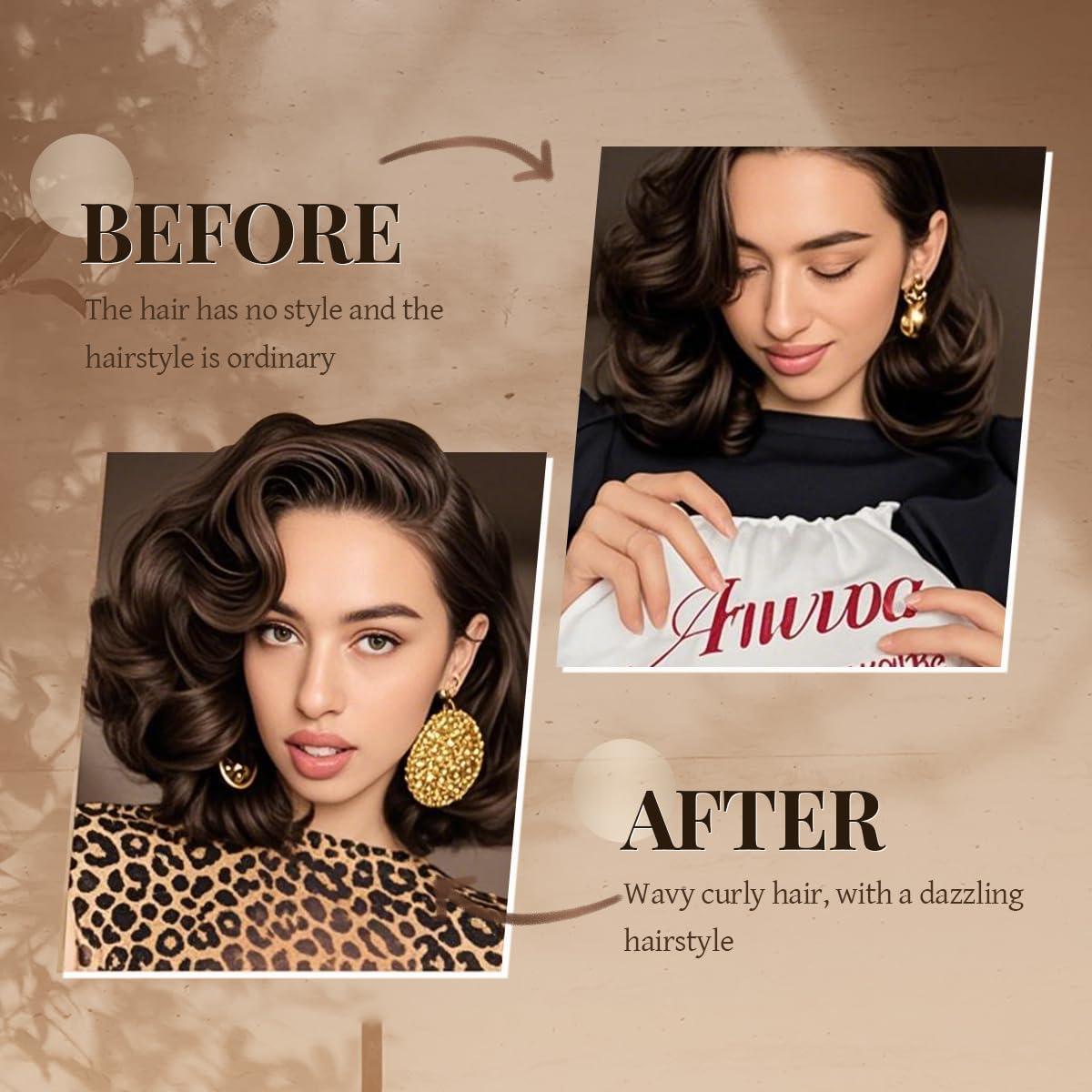 Rizador de Cabello Sin Calor ARWVOA 3 Varillas Negro