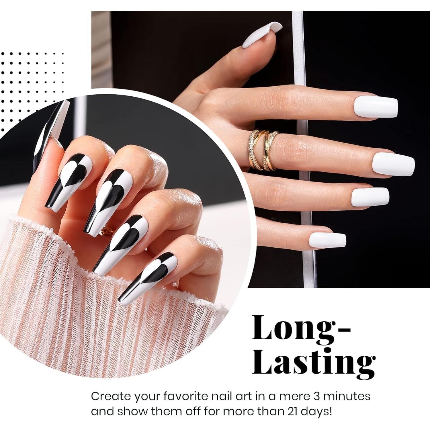 Set de Esmalte en Gel Beetles - 4 Piezas Blanco y Negro