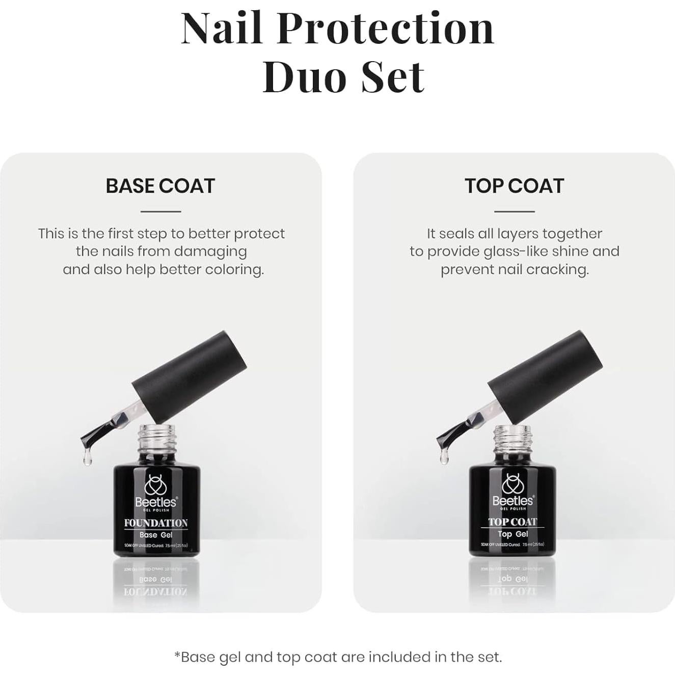 Set de Esmalte en Gel Beetles - 4 Piezas Blanco y Negro