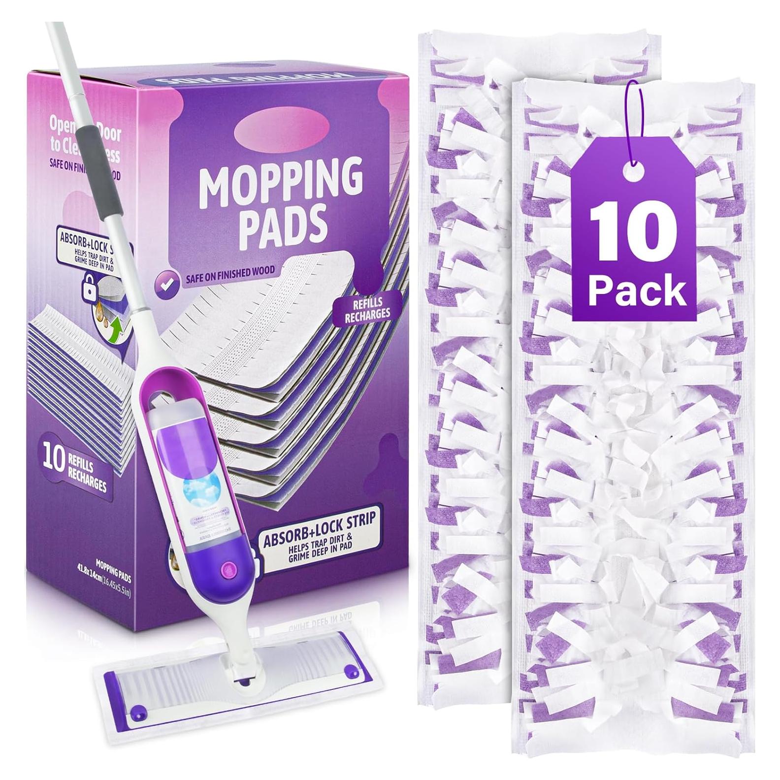 Recargas de almohadillas desechables EHADOO para Swiffer Power Mop - 10 piezas