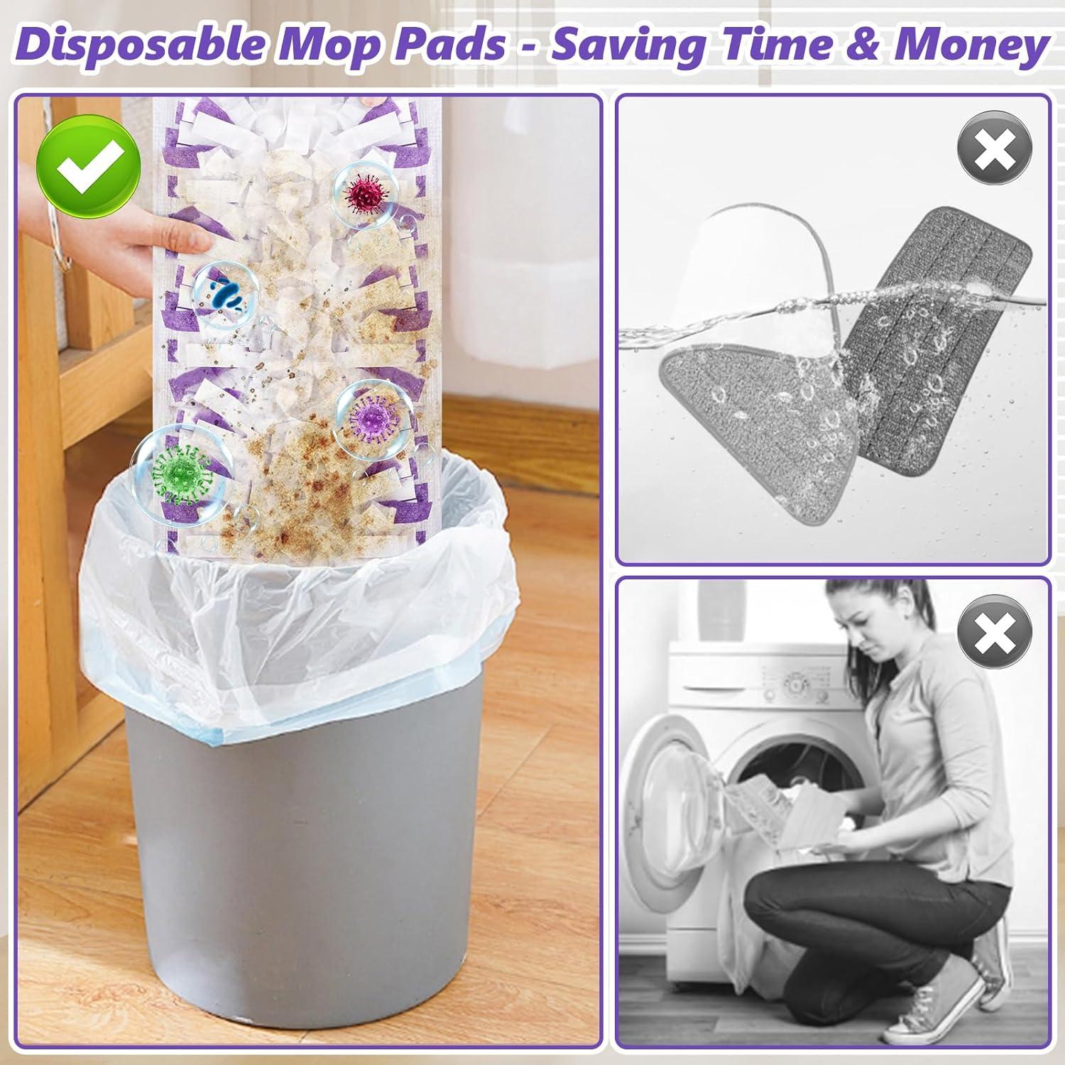 Recargas de almohadillas desechables EHADOO para Swiffer Power Mop - 10 piezas