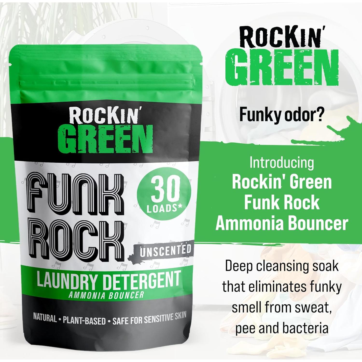 Detergente en Polvo Rockin' Green 30 Cargas Sin Fragancia