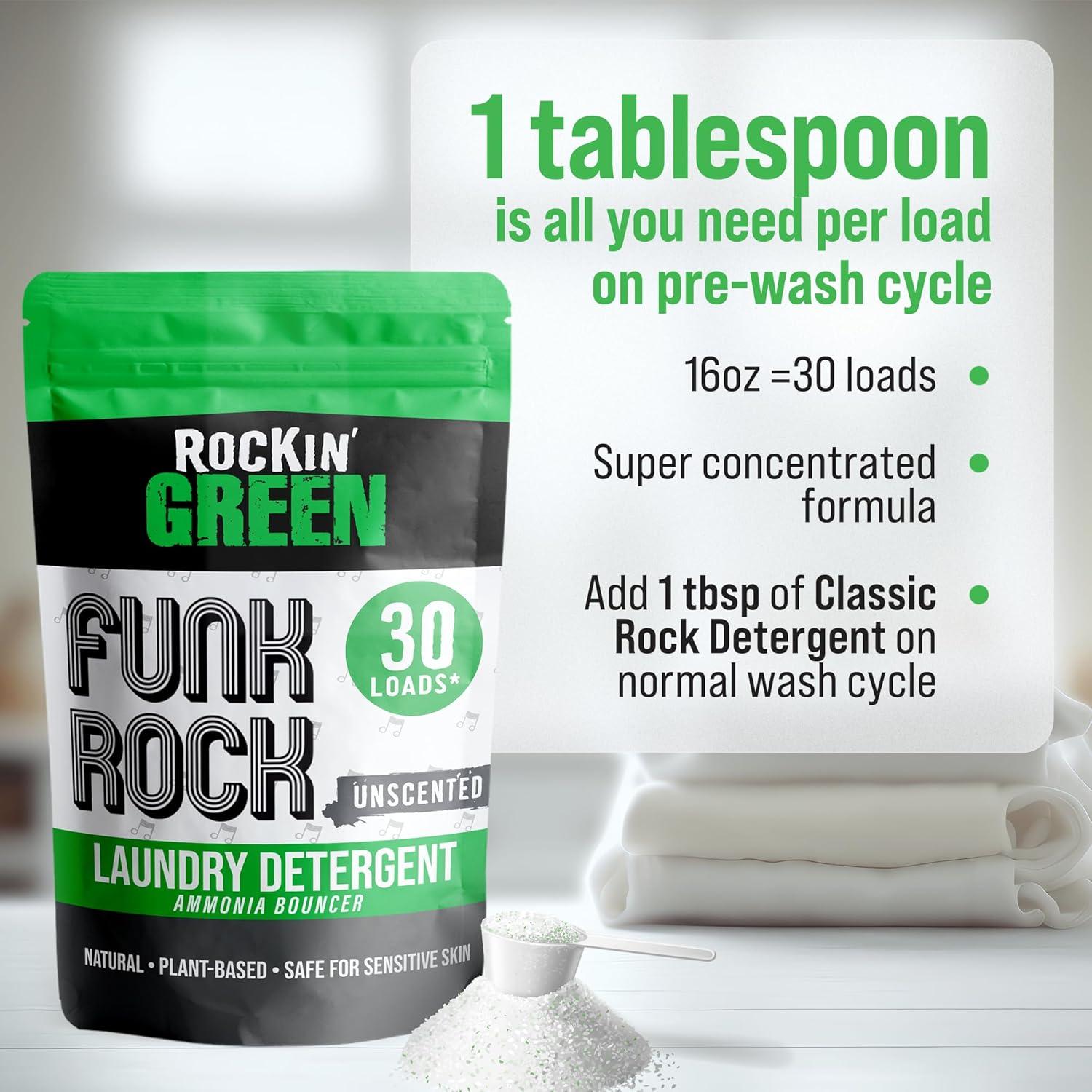 Detergente en Polvo Rockin' Green 30 Cargas Sin Fragancia