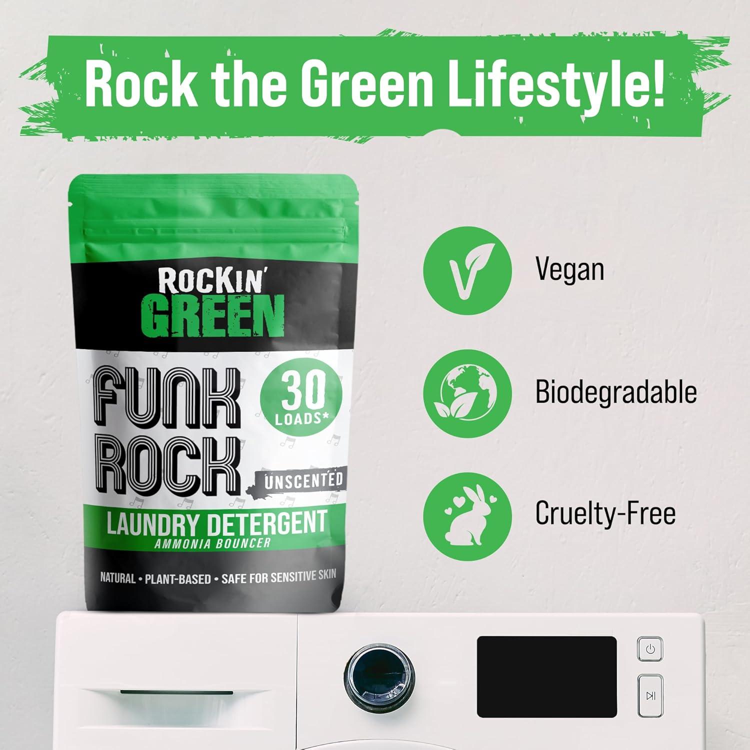 Detergente en Polvo Rockin' Green 30 Cargas Sin Fragancia