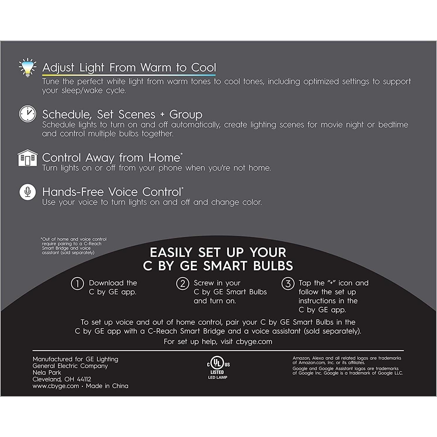 Bombillas LED inteligentes GE CYNC BR30, 2 unidades, blanco ajustable