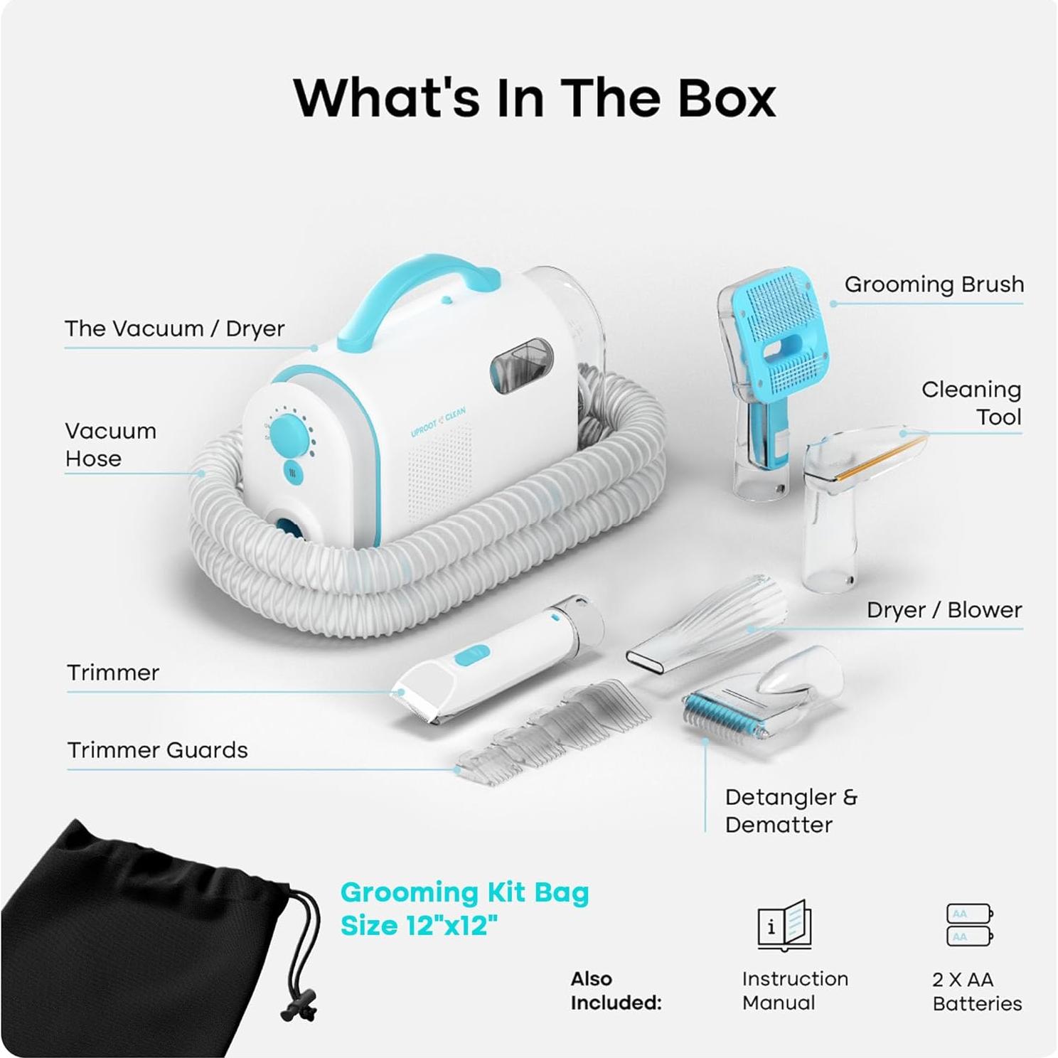 Kit de Aspiradora Uproot Clean 7 en 1 para Mascotas - Aseo Silencioso