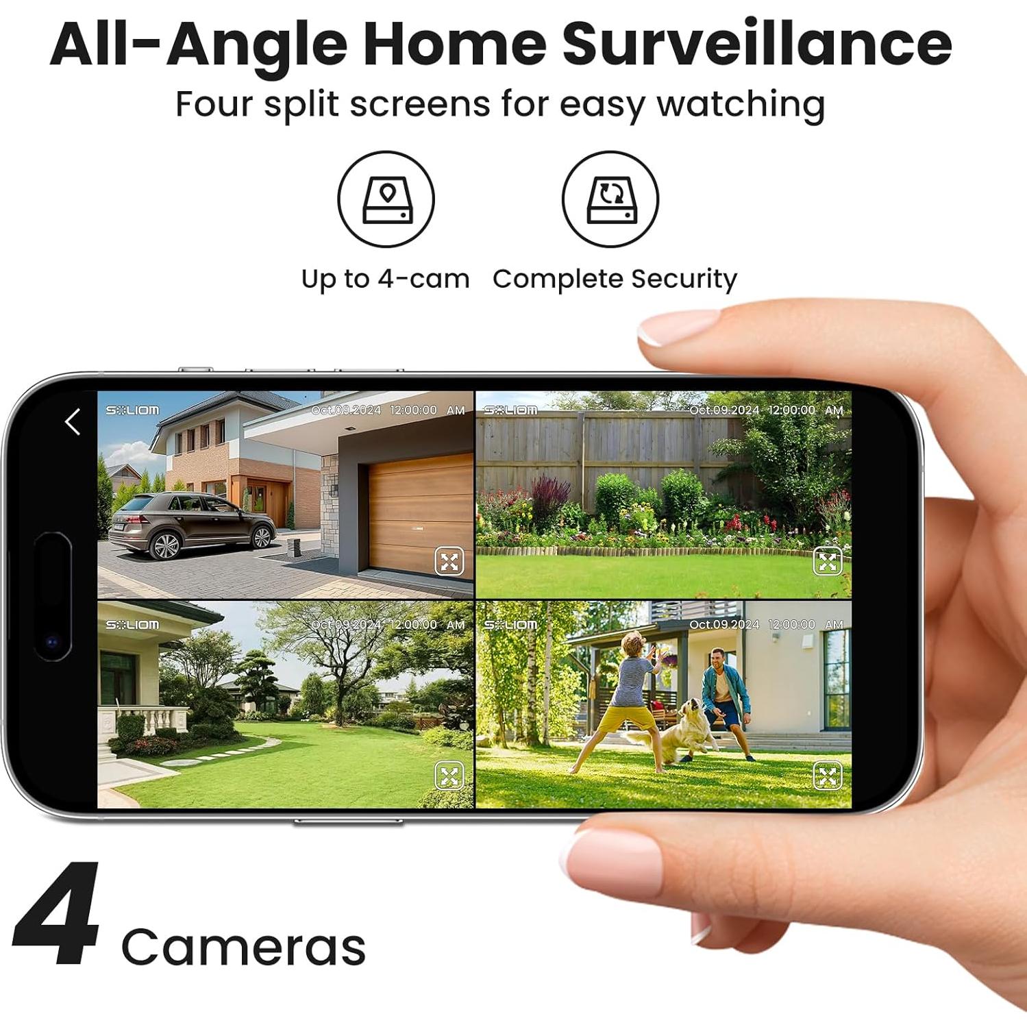 Cámaras de Seguridad Inalámbricas SOLIOM SHB501 - 5MP, Paquete de 2