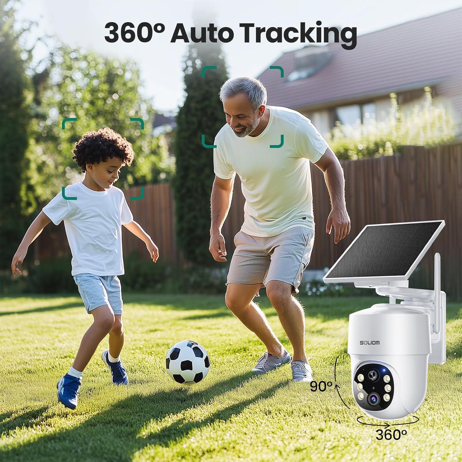 Cámaras de Seguridad Inalámbricas SOLIOM SHB501 - 5MP, Paquete de 2