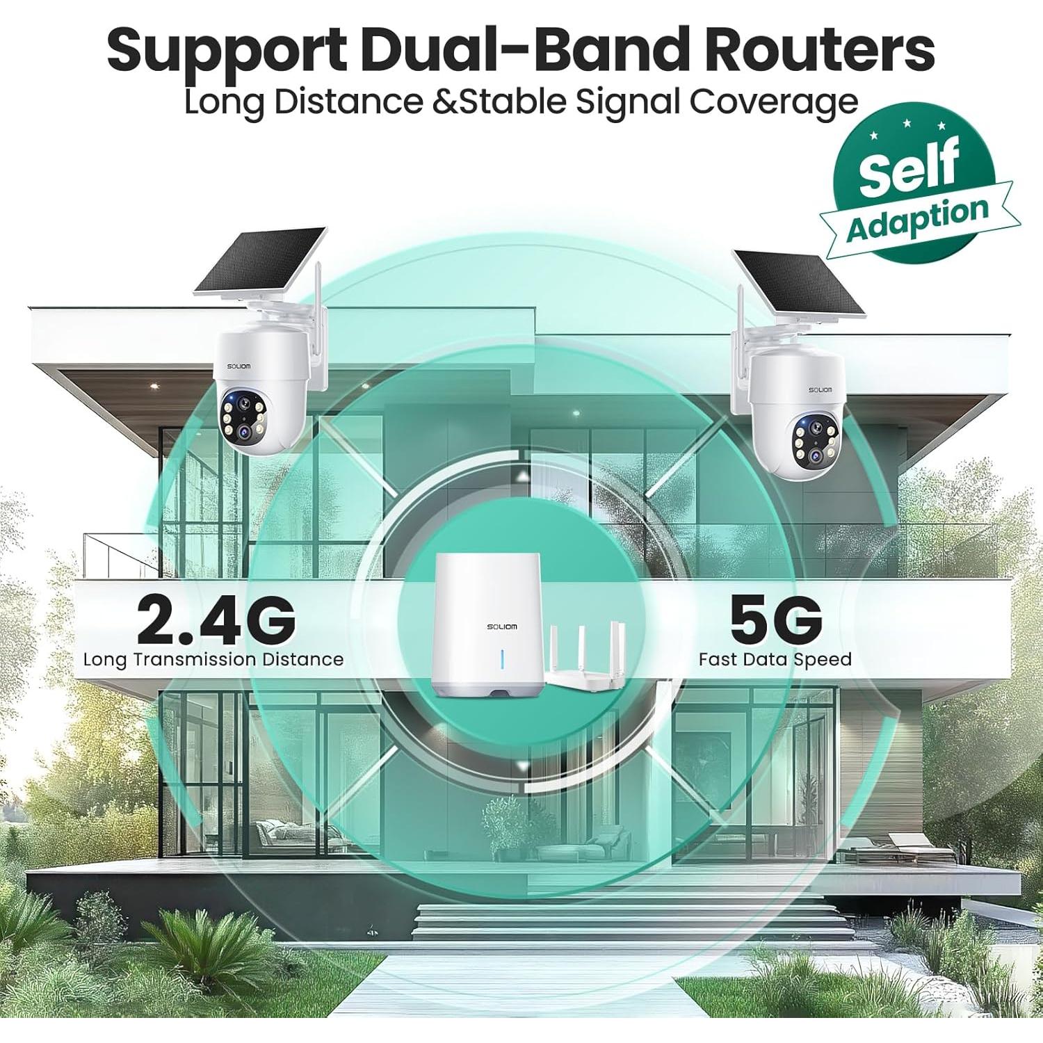 Cámaras de Seguridad Inalámbricas SOLIOM SHB501 - 5MP, Paquete de 2