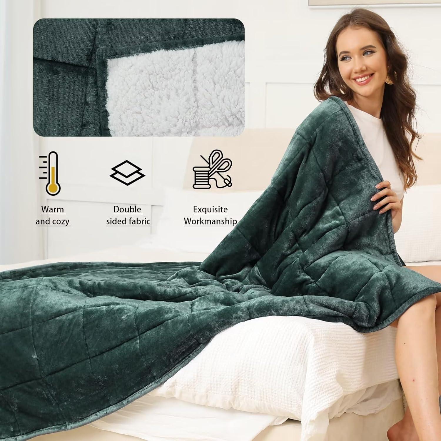 Manta con Peso Alomidds 5.4 kg 122x183 cm Verde Reversible