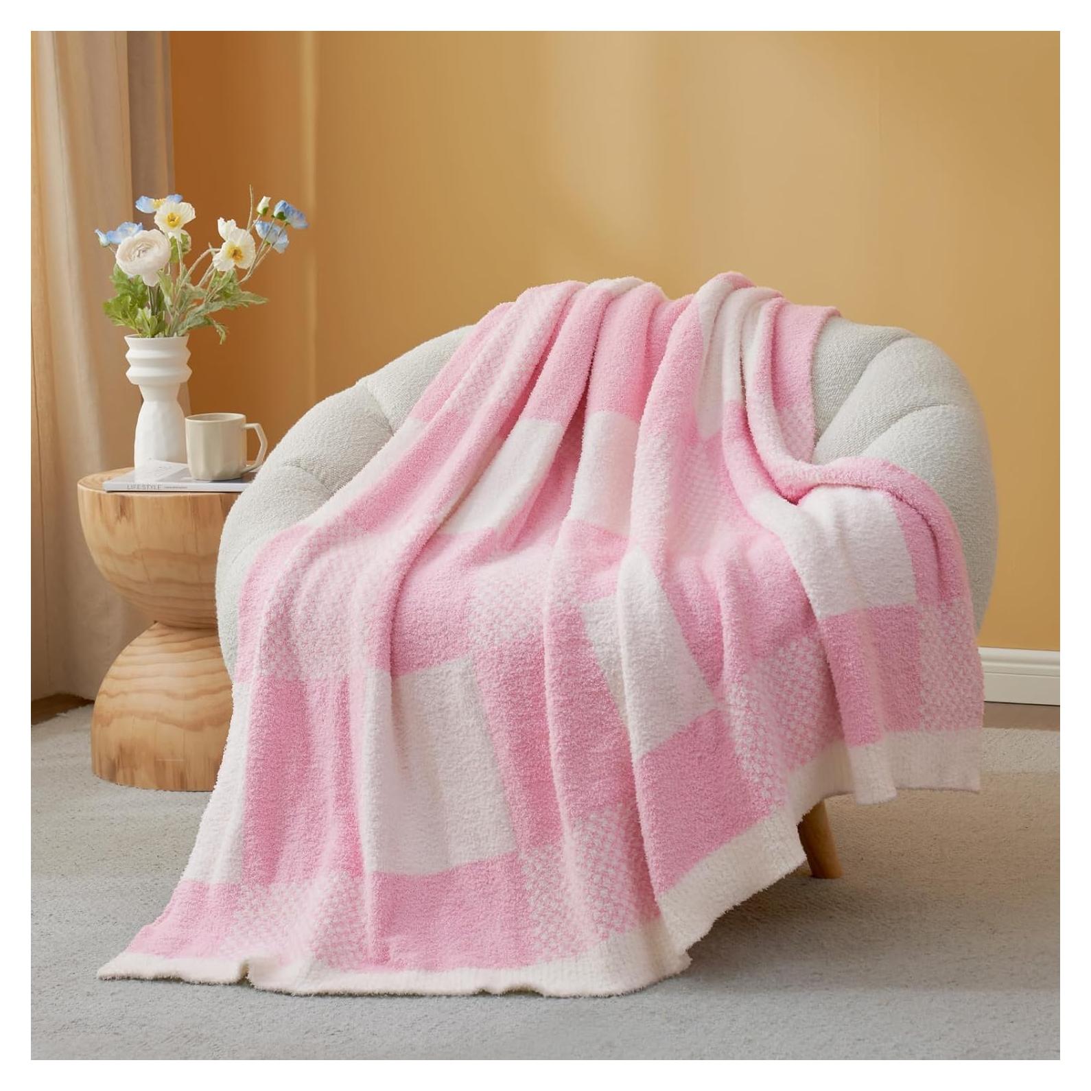Manta a Cuadros Snuggle Sac Rosa Bebé 127x152 cm Microfibra