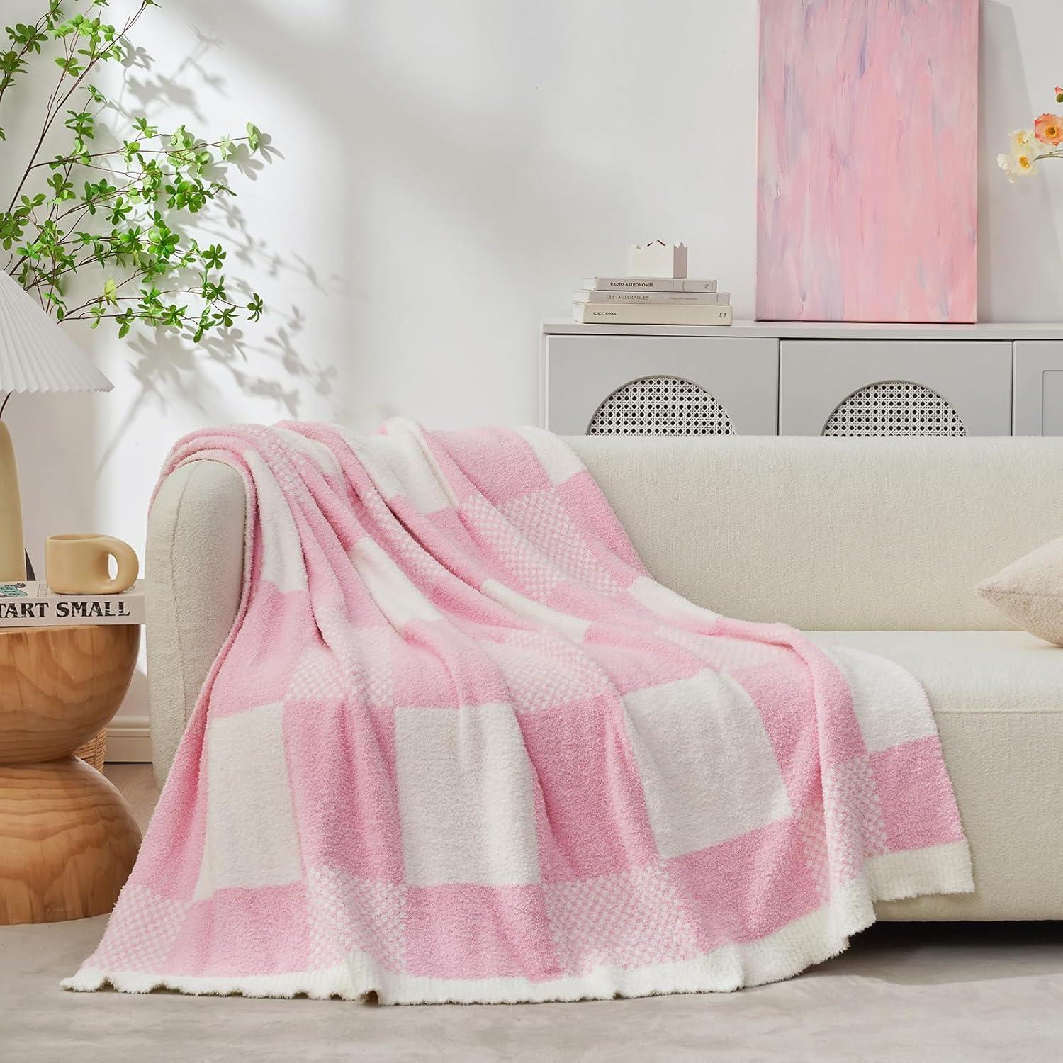 Manta a Cuadros Snuggle Sac Rosa Bebé 127x152 cm Microfibra