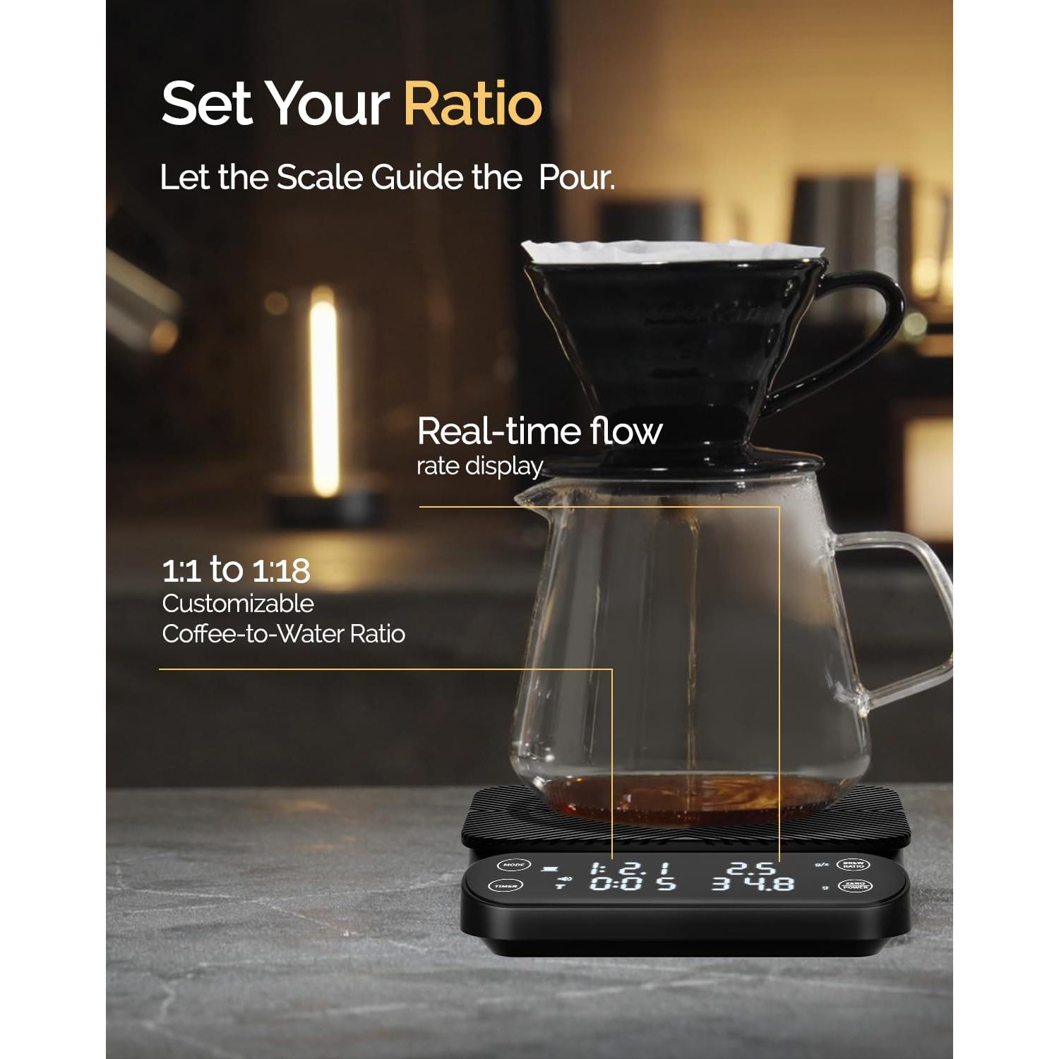 Balanza de Café Digital Maestri House S3 3kg/0.1g Negra