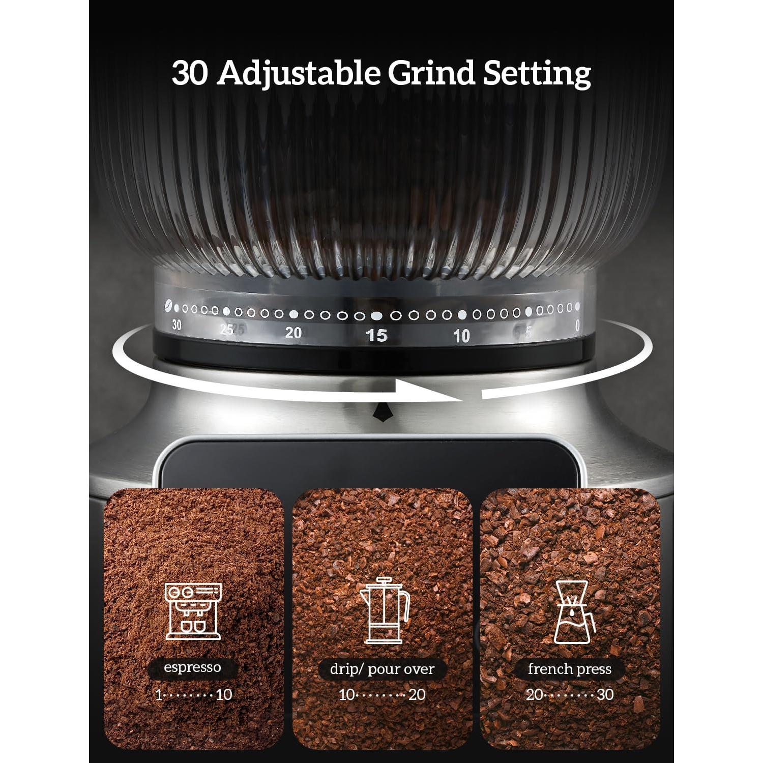 Molinillo de Café Burr Neretva Profesional 180g Acero Inoxidable