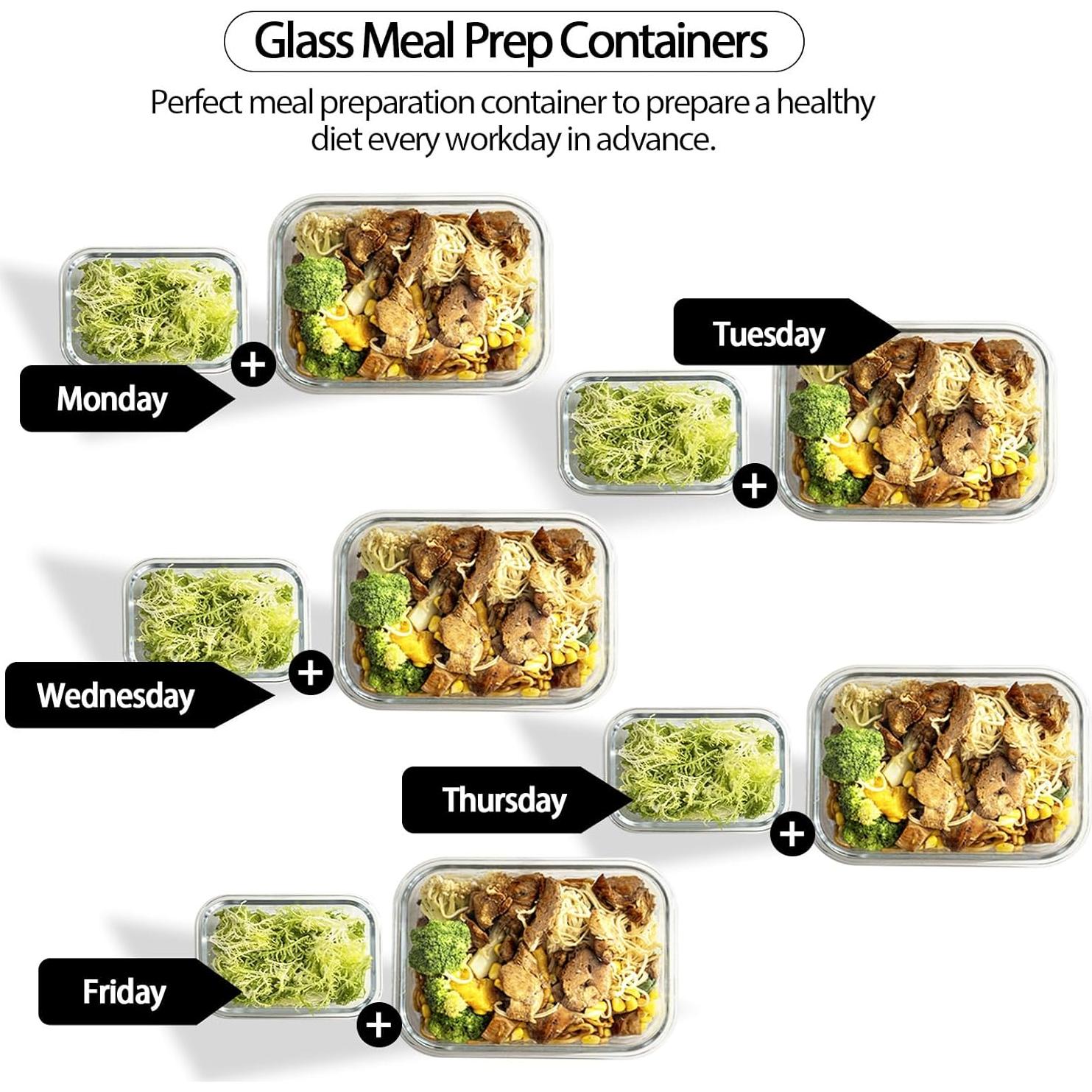 Contenedores de Almacenamiento de Comida de Vidrio Coccot 10 Piezas