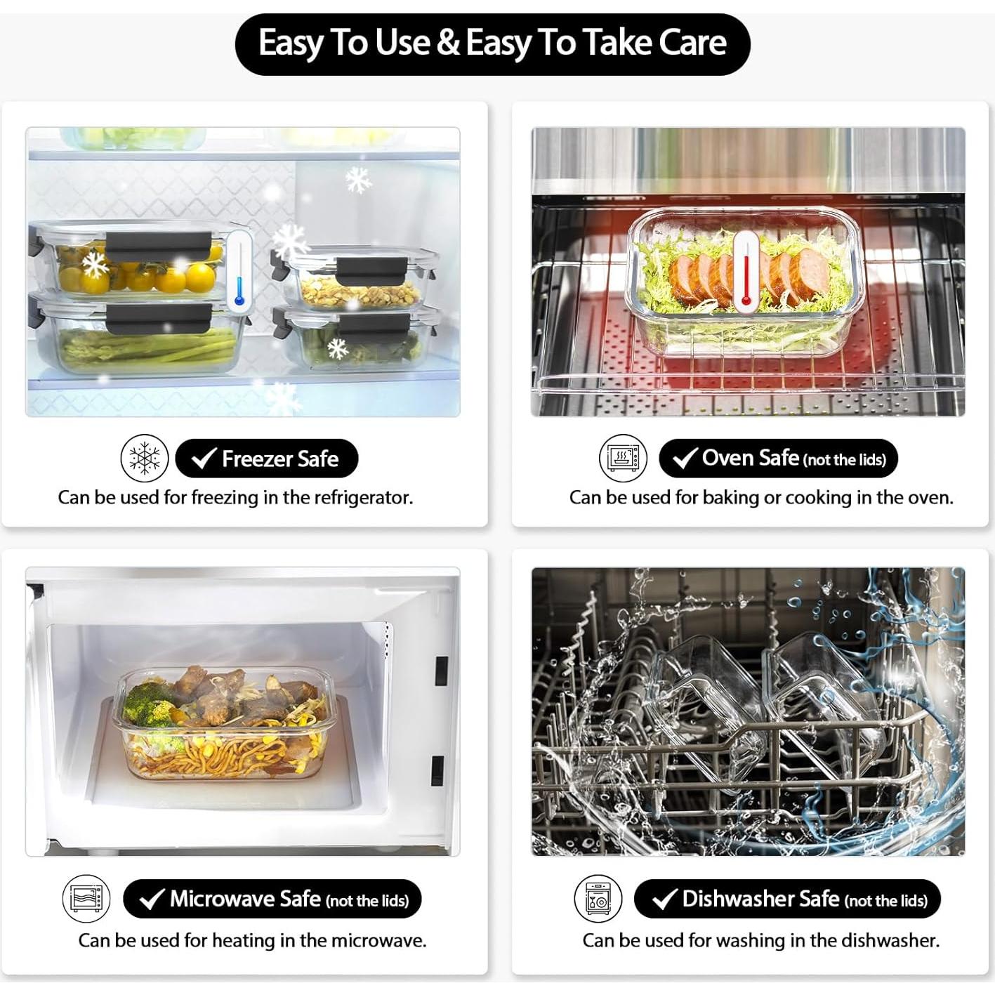Contenedores de Almacenamiento de Comida de Vidrio Coccot 10 Piezas