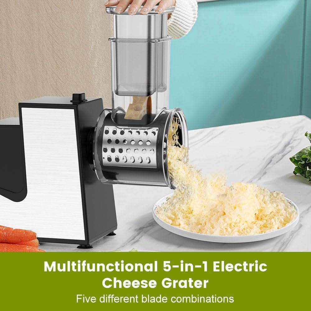 Rallador de Queso Eléctrico SGULNF 5 en 1 250W con 5 Cuchillas