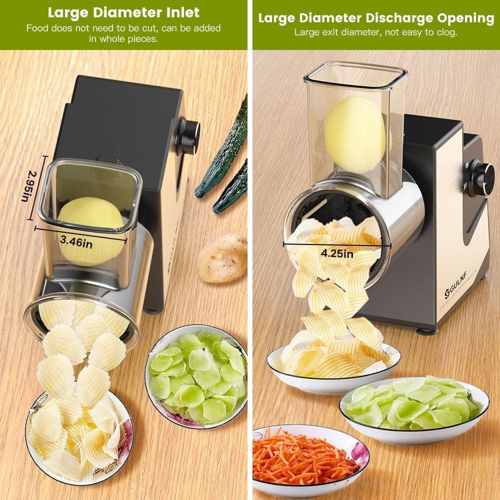 Rallador de Queso Eléctrico SGULNF 5 en 1 250W con 5 Cuchillas