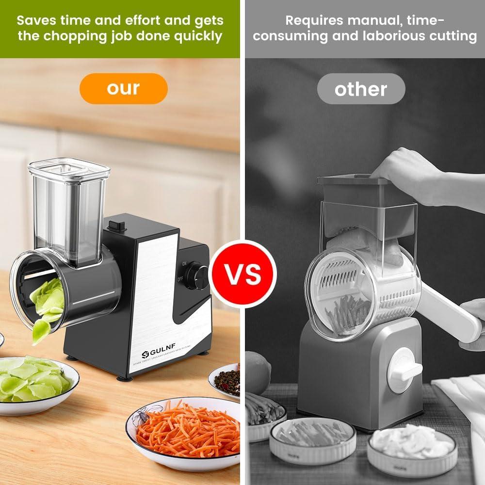 Rallador de Queso Eléctrico SGULNF 5 en 1 250W con 5 Cuchillas