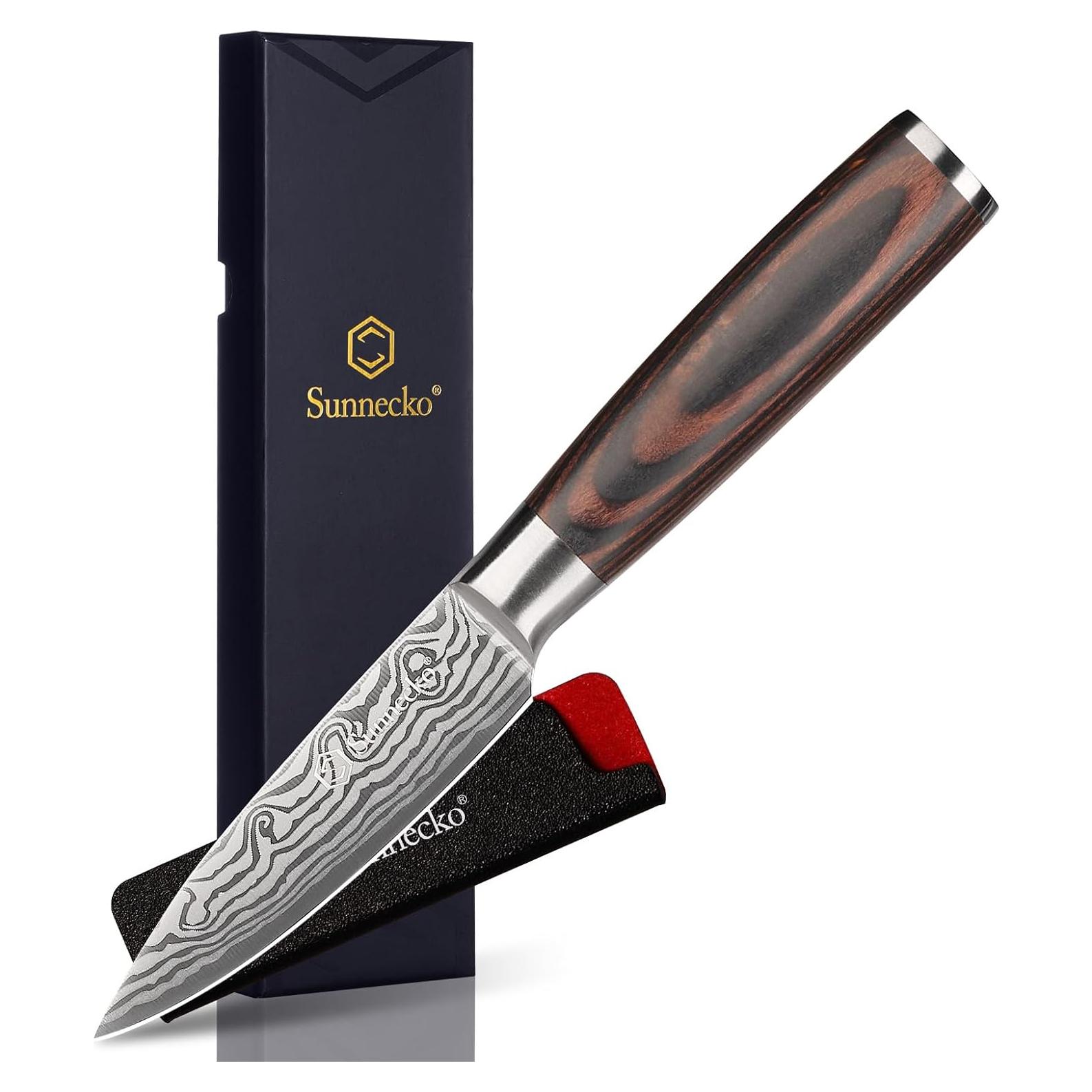 Cuchillo de Pelar Sunnecko 8.89 cm Acero Inoxidable Pakkawood