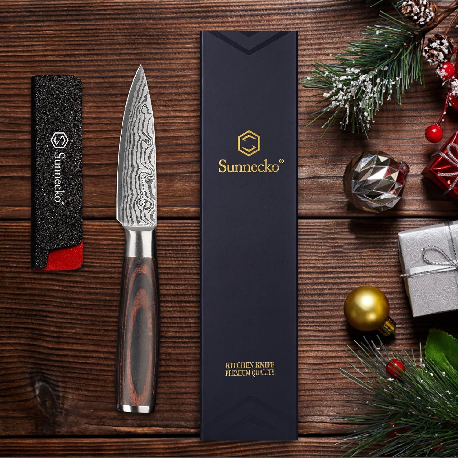 Cuchillo de Pelar Sunnecko 8.89 cm Acero Inoxidable Pakkawood