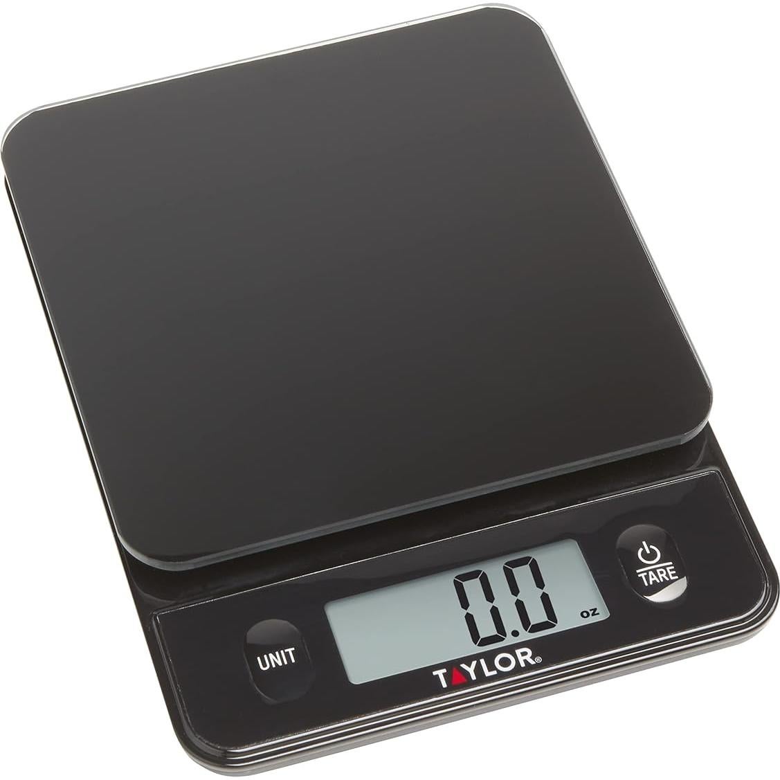 Báscula de Cocina Taylor Digital Vidrio 5 kg Táctil Negra
