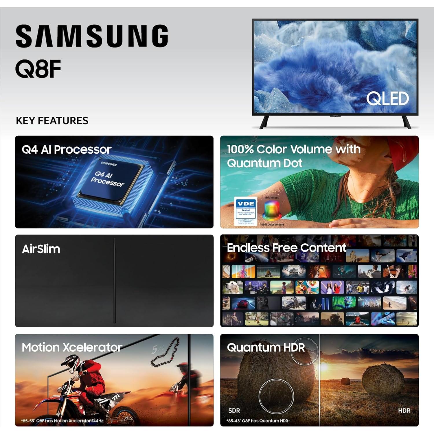 Samsung Televisor QLED 32" 4K UHD Q8F 2025 - Procesador Q4 AI