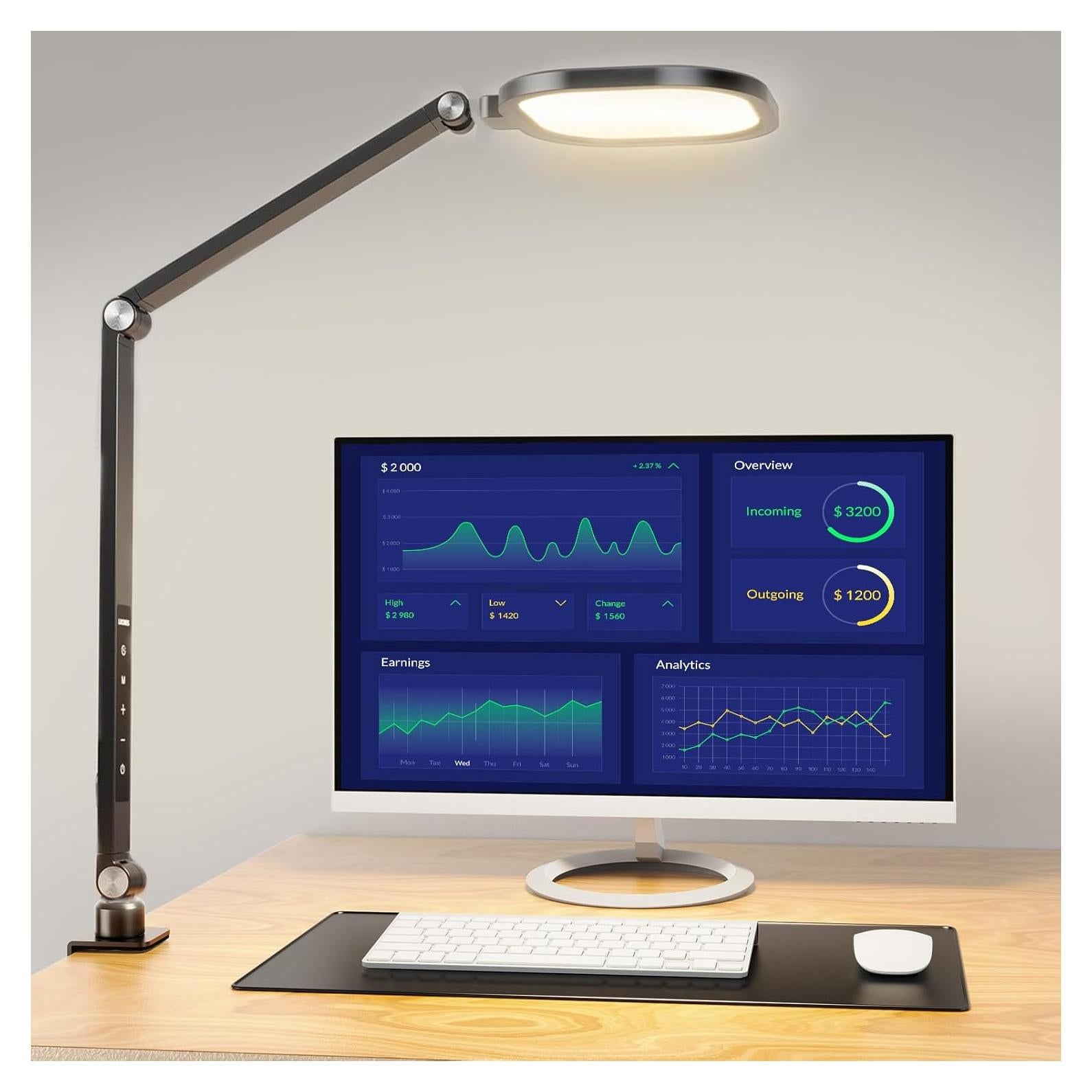 Lámpara de Escritorio LED LitONS con Abrazadera 15W 1200 Lúmenes