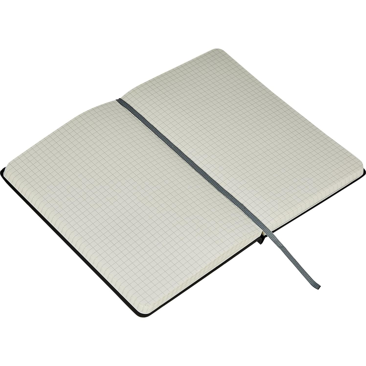 Cuaderno Clásico de Cuadrícula Amazon Basics, 240 Páginas, Tapa Dura, Negro, 12.7 x 21 cm