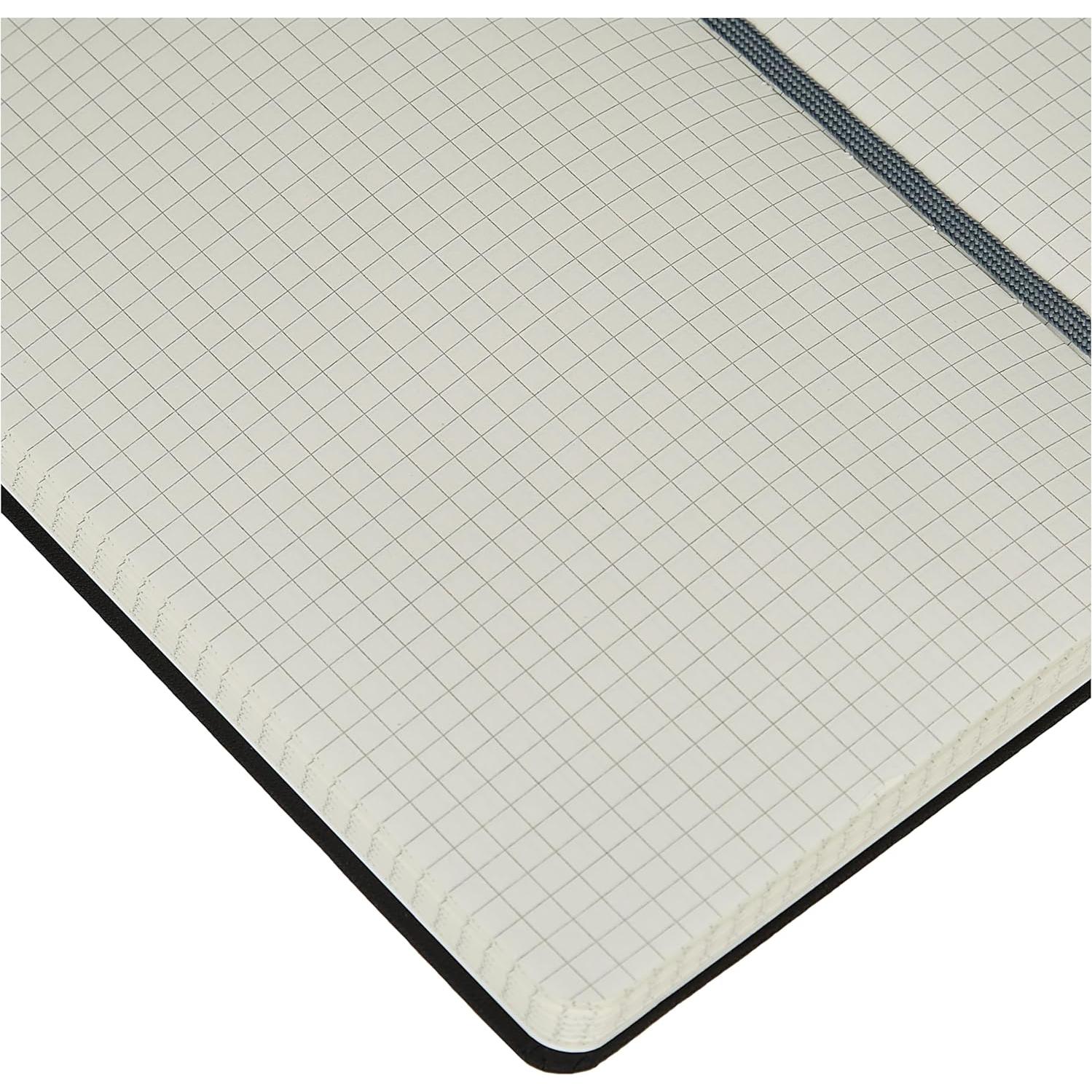 Cuaderno Clásico de Cuadrícula Amazon Basics, 240 Páginas, Tapa Dura, Negro, 12.7 x 21 cm