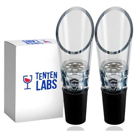 Aerador de Vino TenTen Labs Premium - Paquete de 2 - Negro