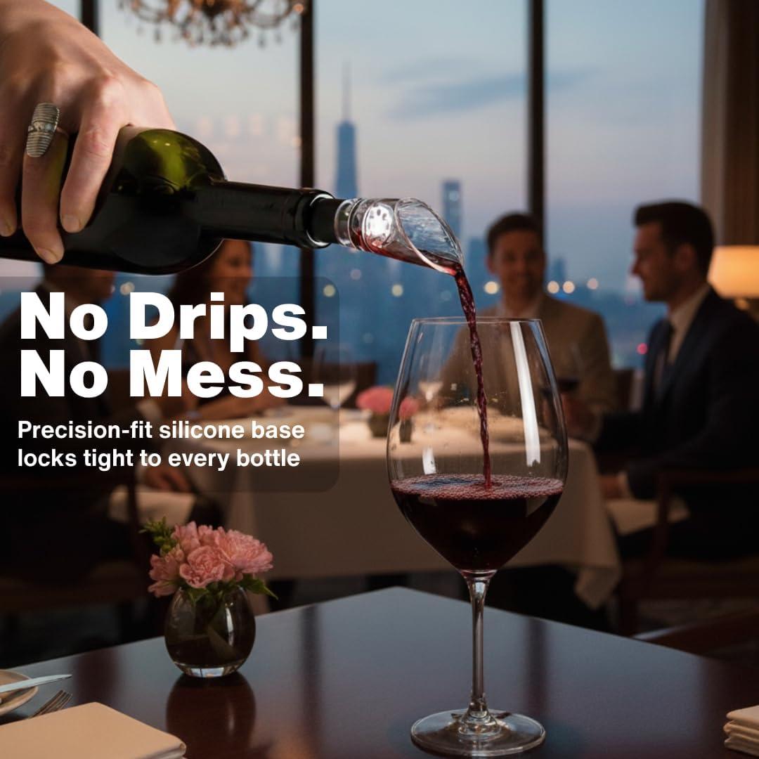 Aerador de Vino TenTen Labs Premium - Paquete de 2 - Negro