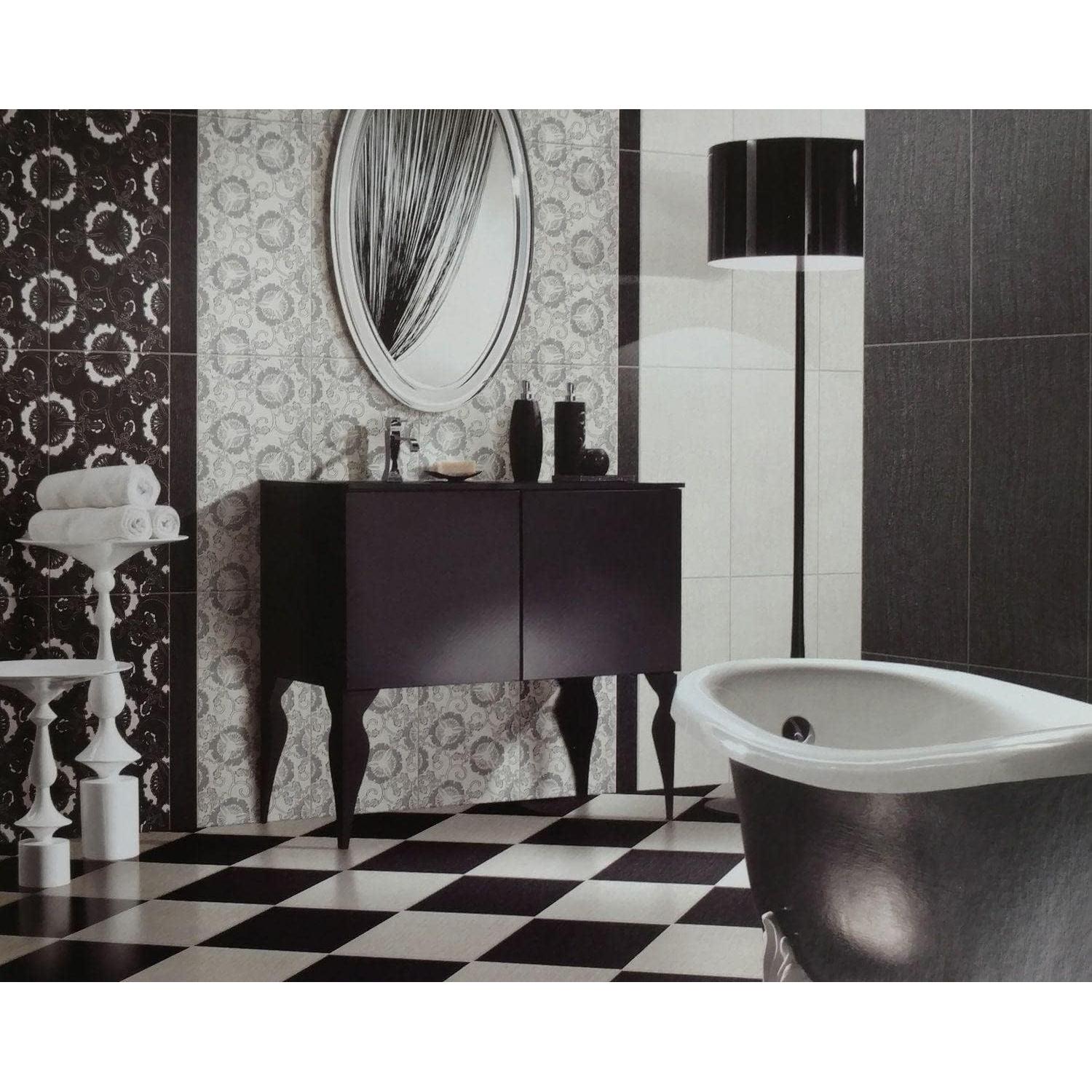 Azulejo de Porcelana Tenedos 8x8 Negro Mate Caja 30 Pzas