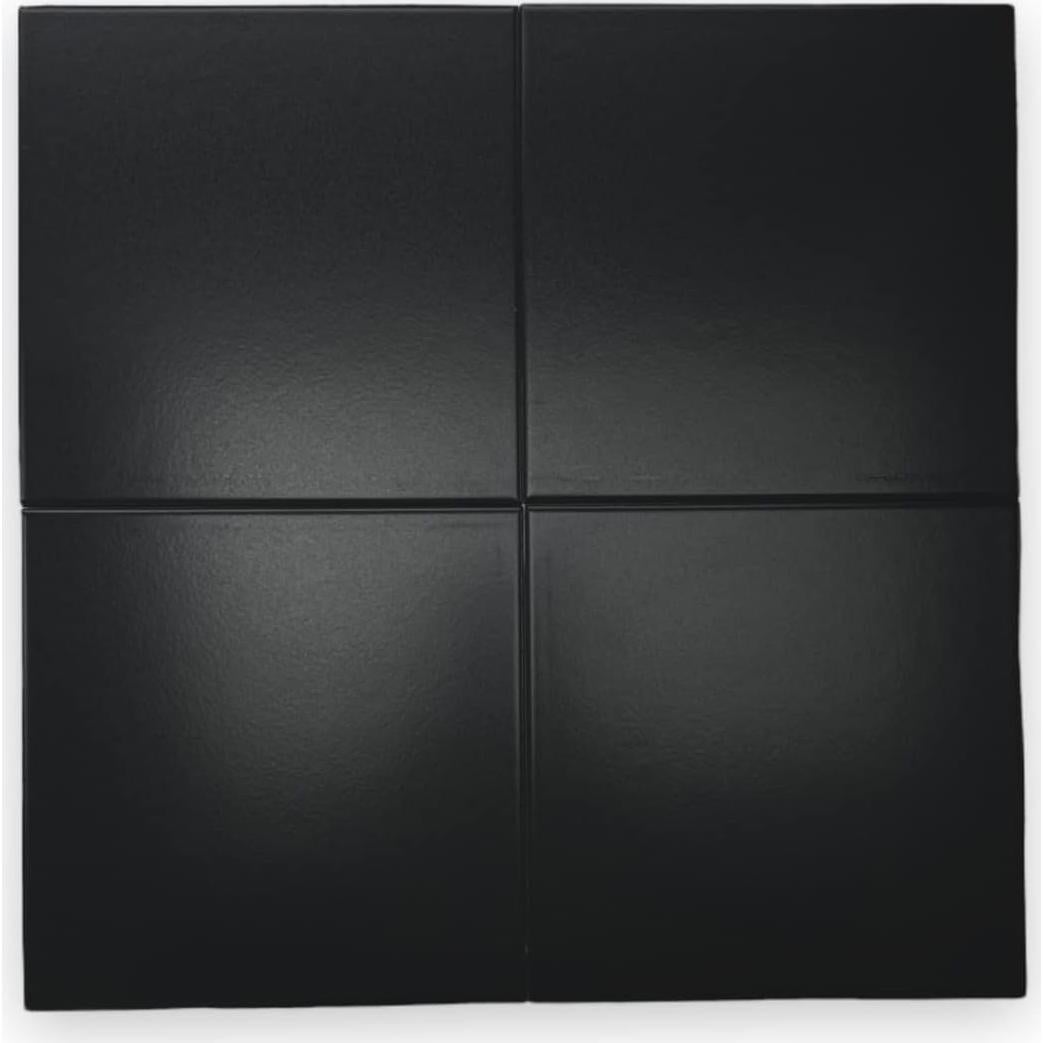 Azulejo de Porcelana Tenedos 8x8 Negro Mate Caja 30 Pzas