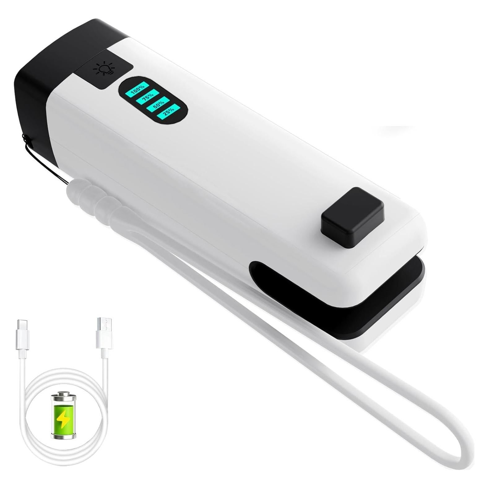 Mini Sello de Bolsas HSLGOVE 3-en-1 Recargable con Cortador y Linterna