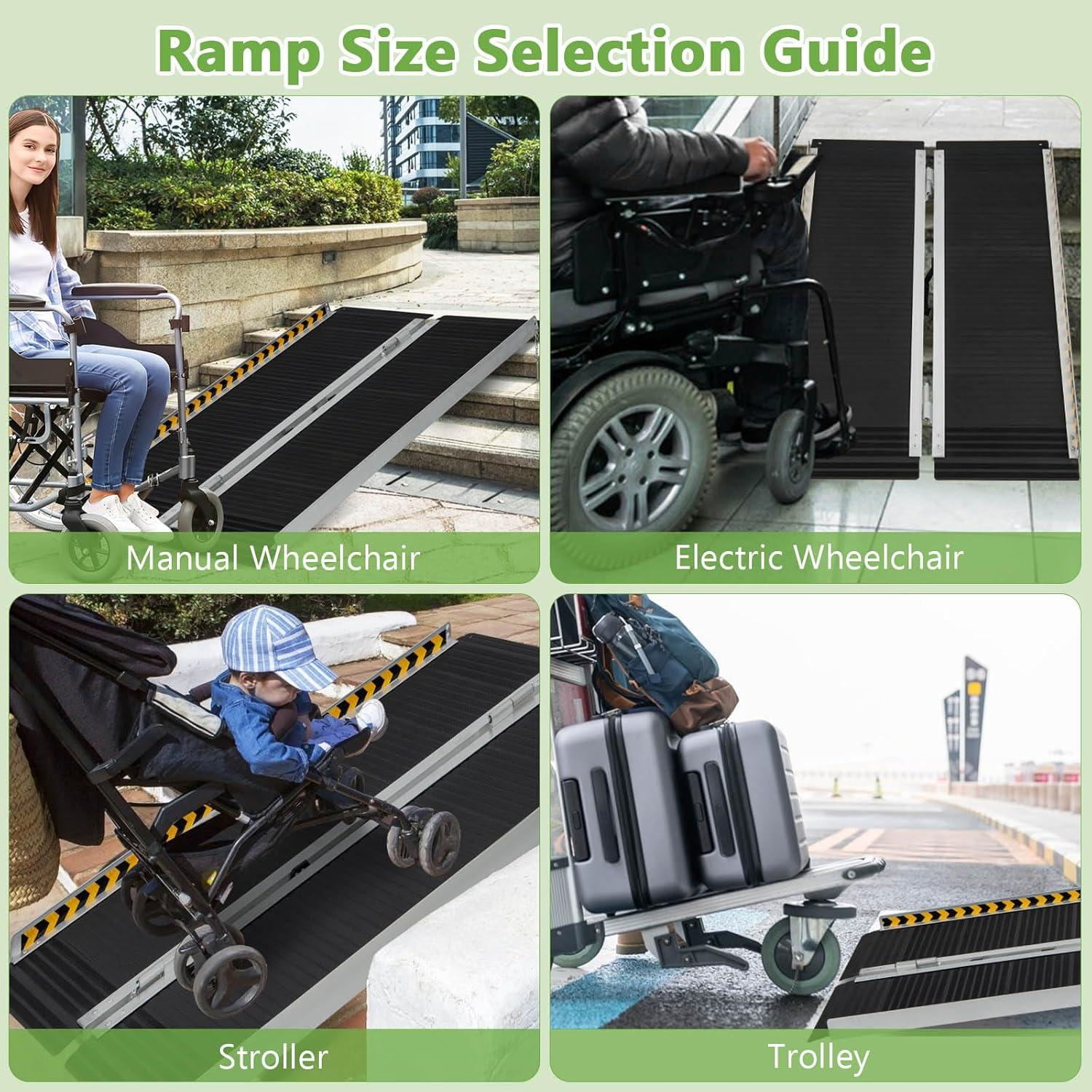 Rampa Portátil para Sillas de Ruedas Goplus 121.9x73.7cm 272kg